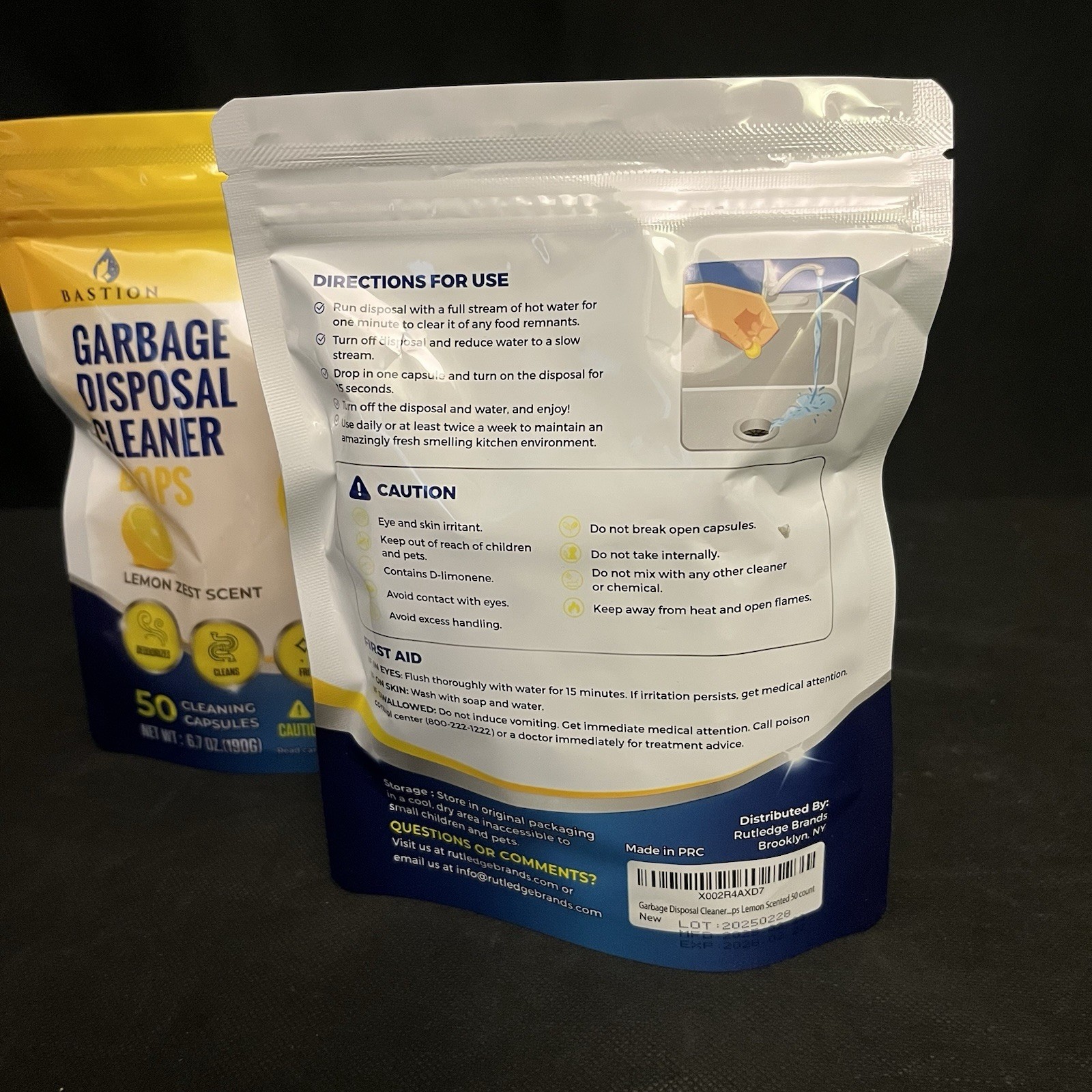 Garbage Disposal Cleaner and Deodorizer Drops by Bastion Lot Of 3 Bags 150 count