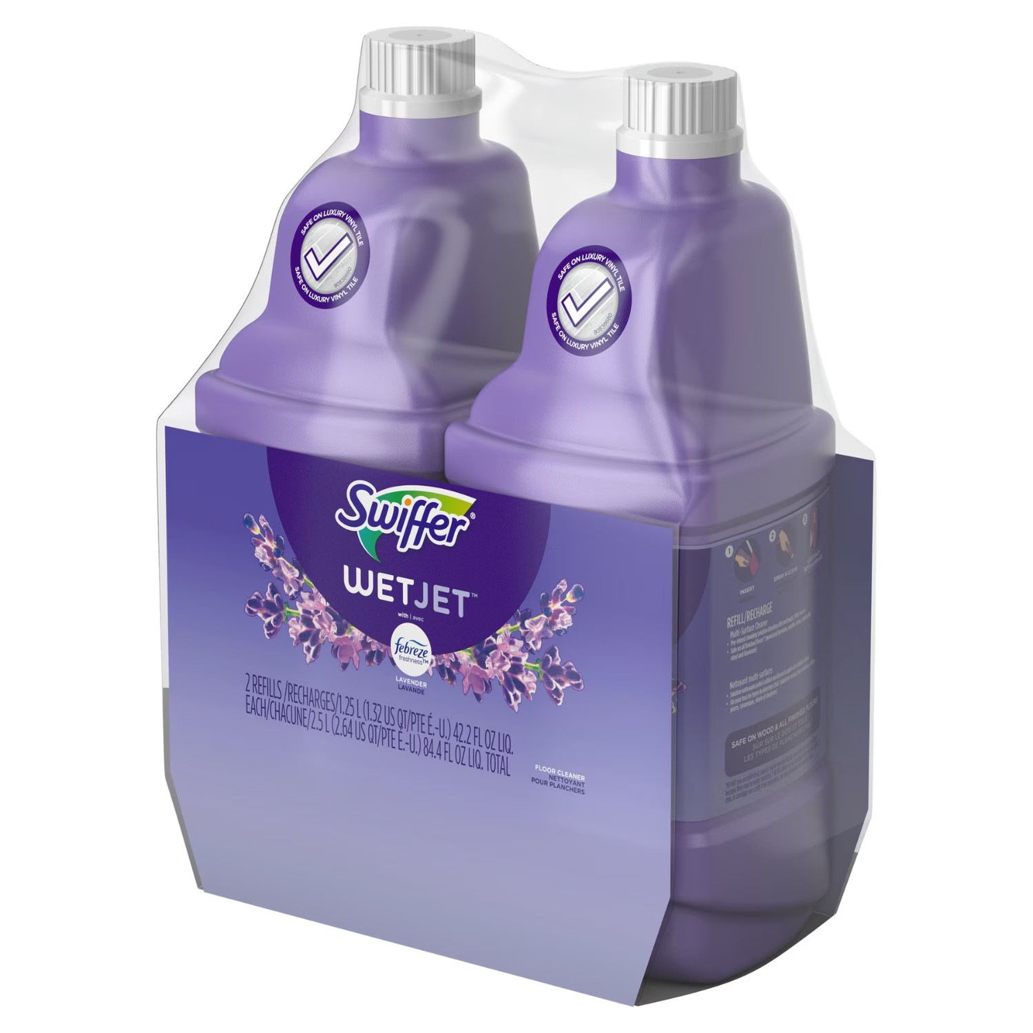 Swiffer Wet Jet Solution Refill, Lavender, 2 x 42.2 fl oz, 2 Pack