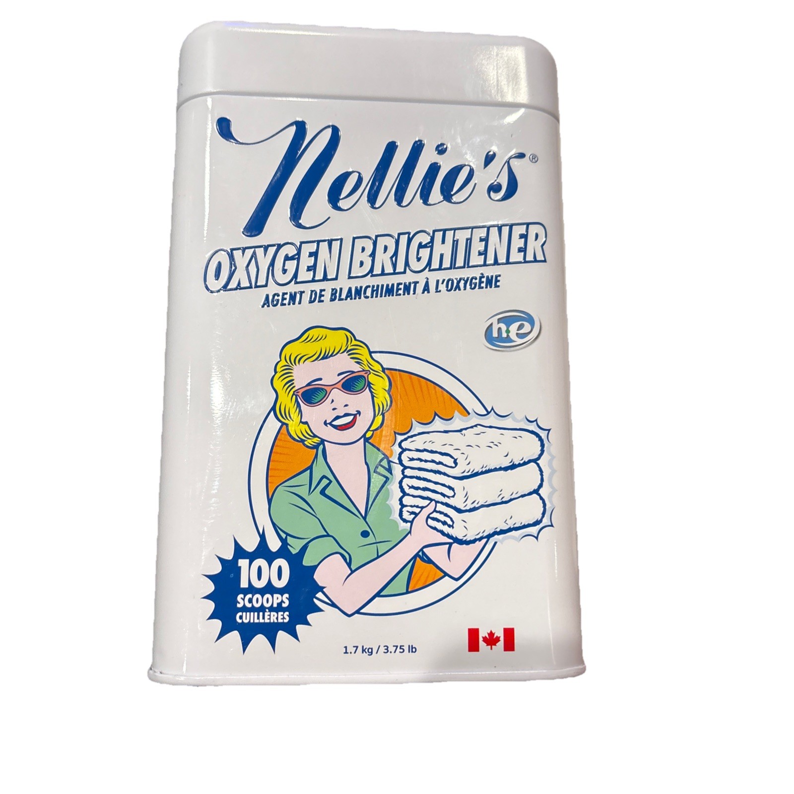 Nellie’s All-Natural Oxygen Brightener 100 Loads Tin 3.75 lb