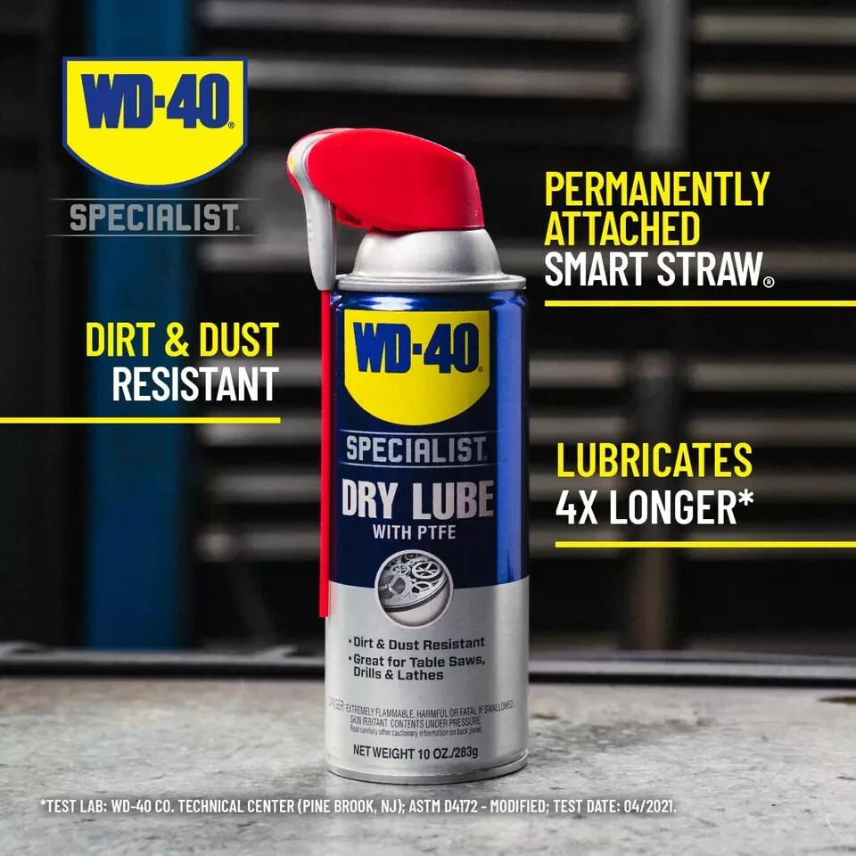 WD-40 Specialist Dry Lube with SMART STRAW SPRAYS 2 WAYS, 10 OZ