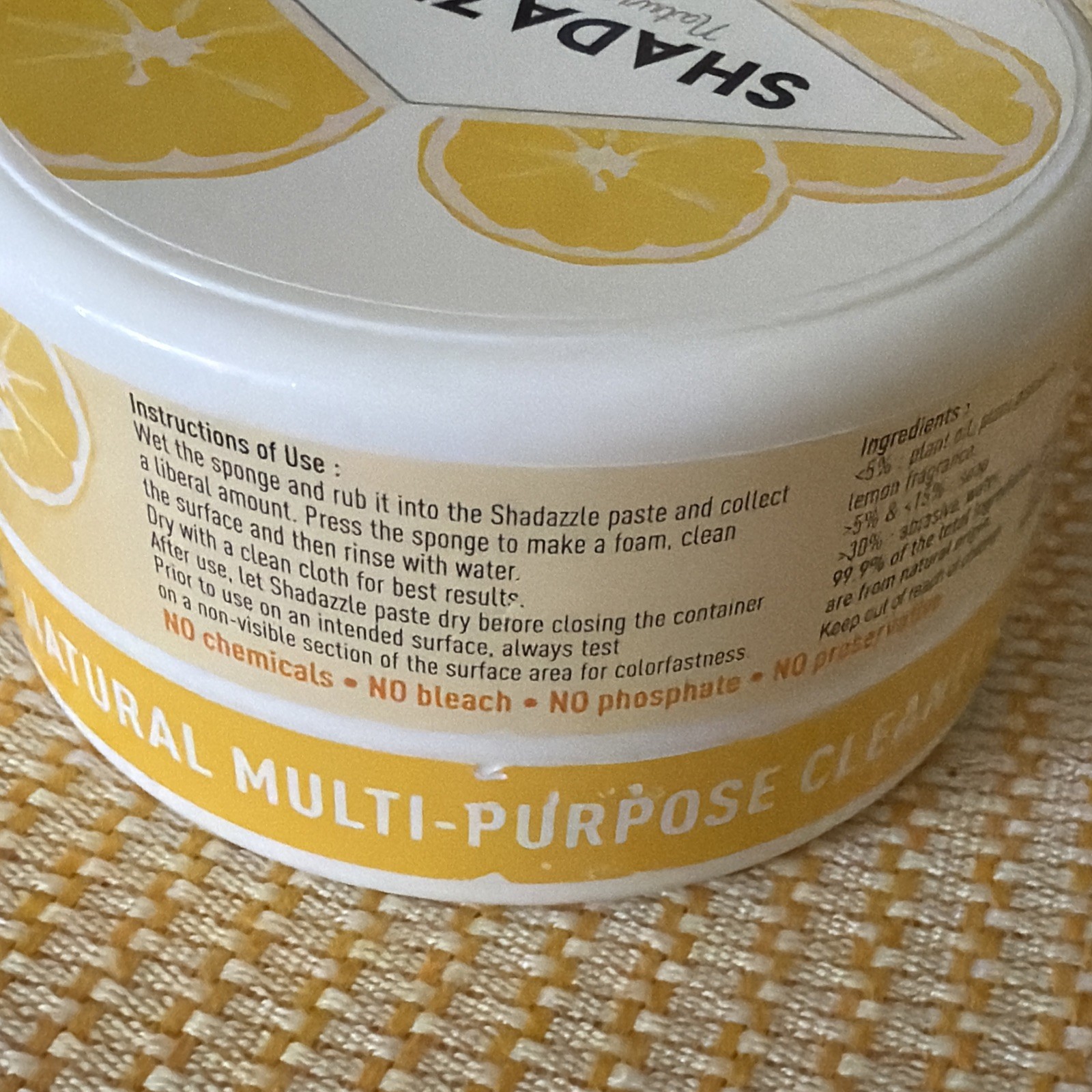 SHADAZZLE Natural Multi-Purpose Cleaner & Polish Lemon Scent ECO CERT