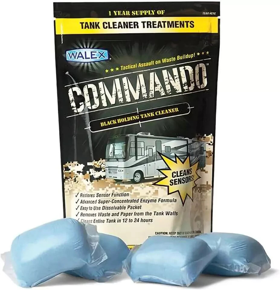 Commando RV Black Holding Tank and Sensor Cleaner Drop-Ins, Ocean Mist