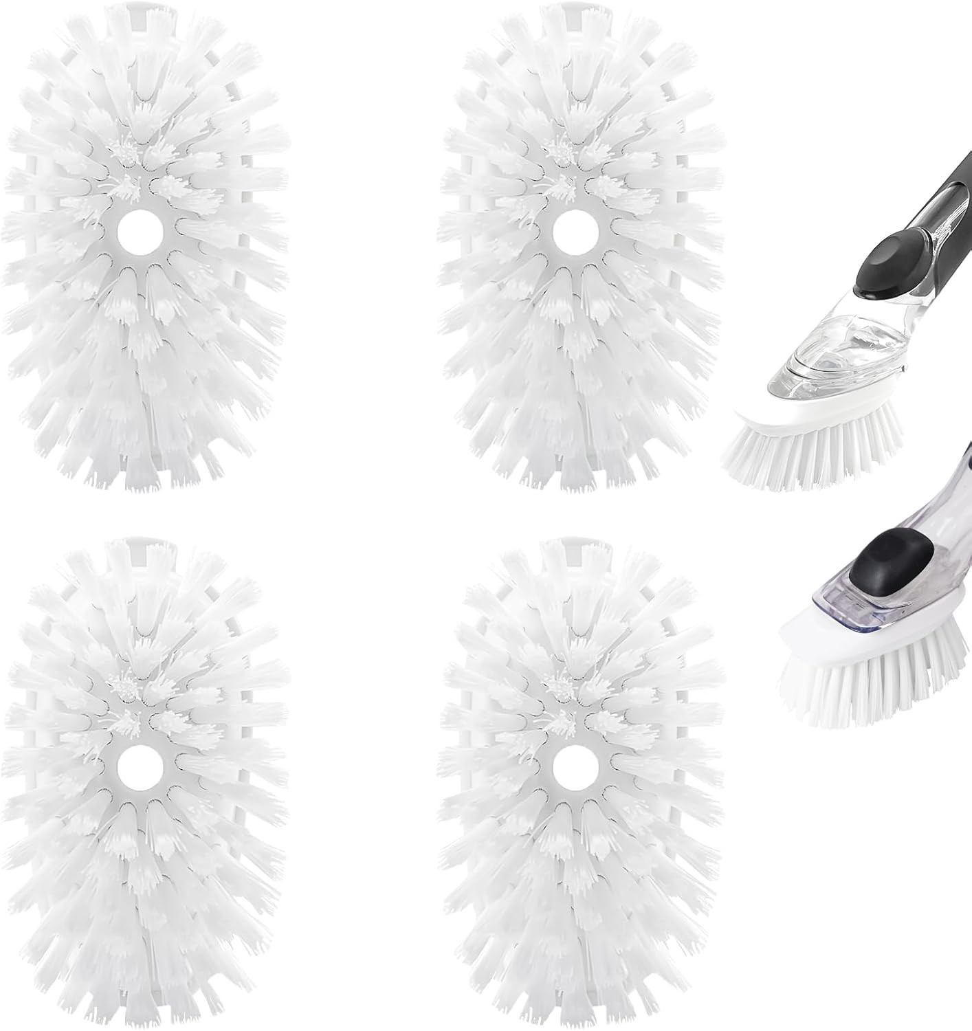 Brush Refills for OXO Dish Brush – 4 Pack Dish Brush Cleaning Soap Dispensing He