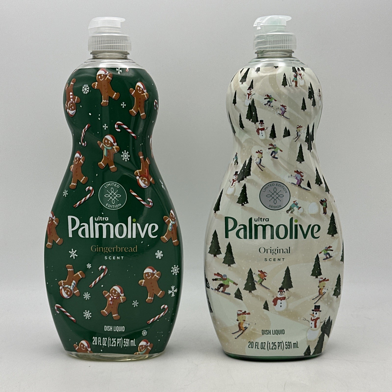 2 Palmolive Ultra Liquid Dish Soap Limited Edition Winter Pine & Gingerbread Lot