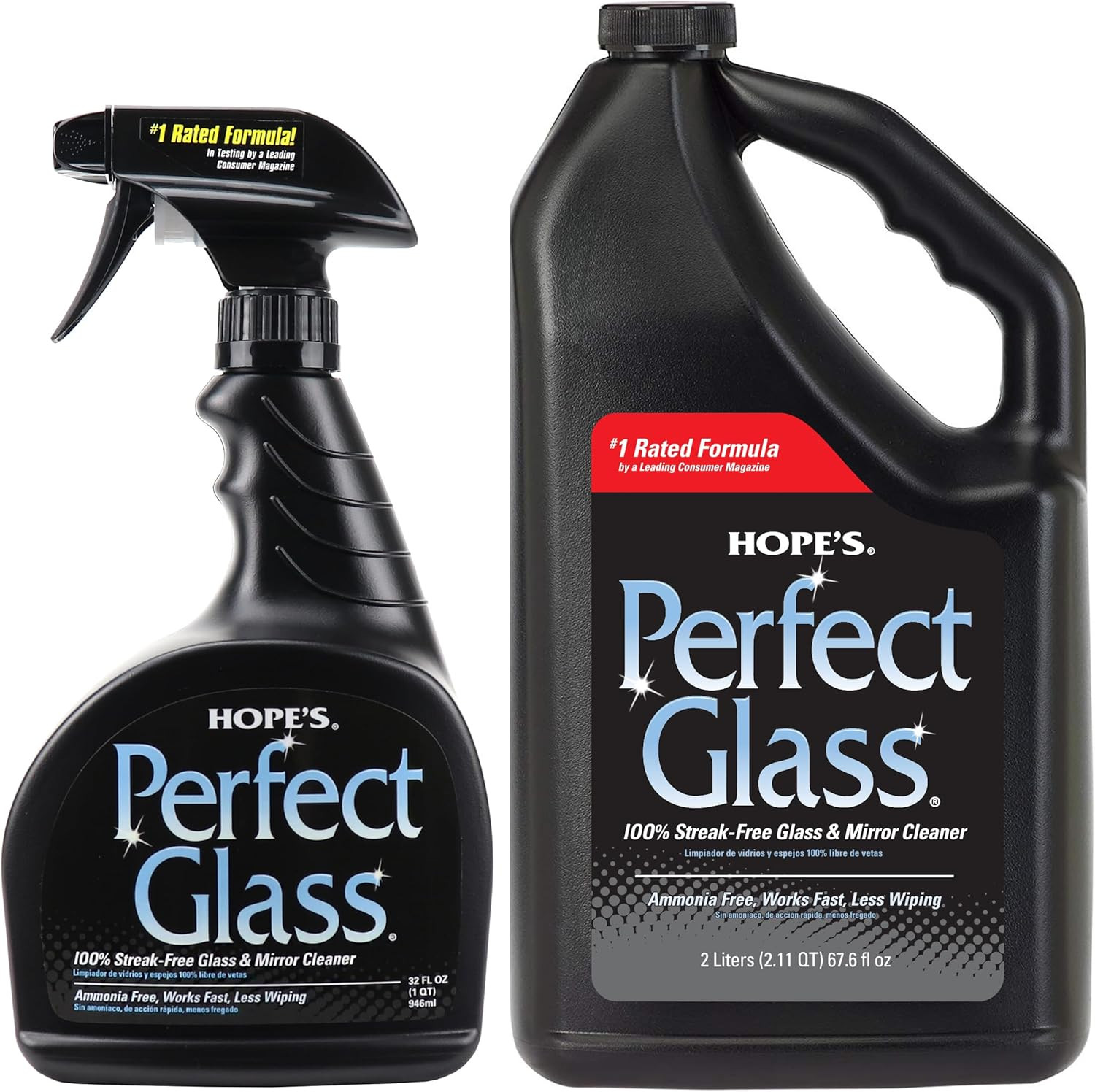 HOPE’S Perfect Glass Cleaner, Streak-Free, Ammonia-Free Window, Mirror, Screen,