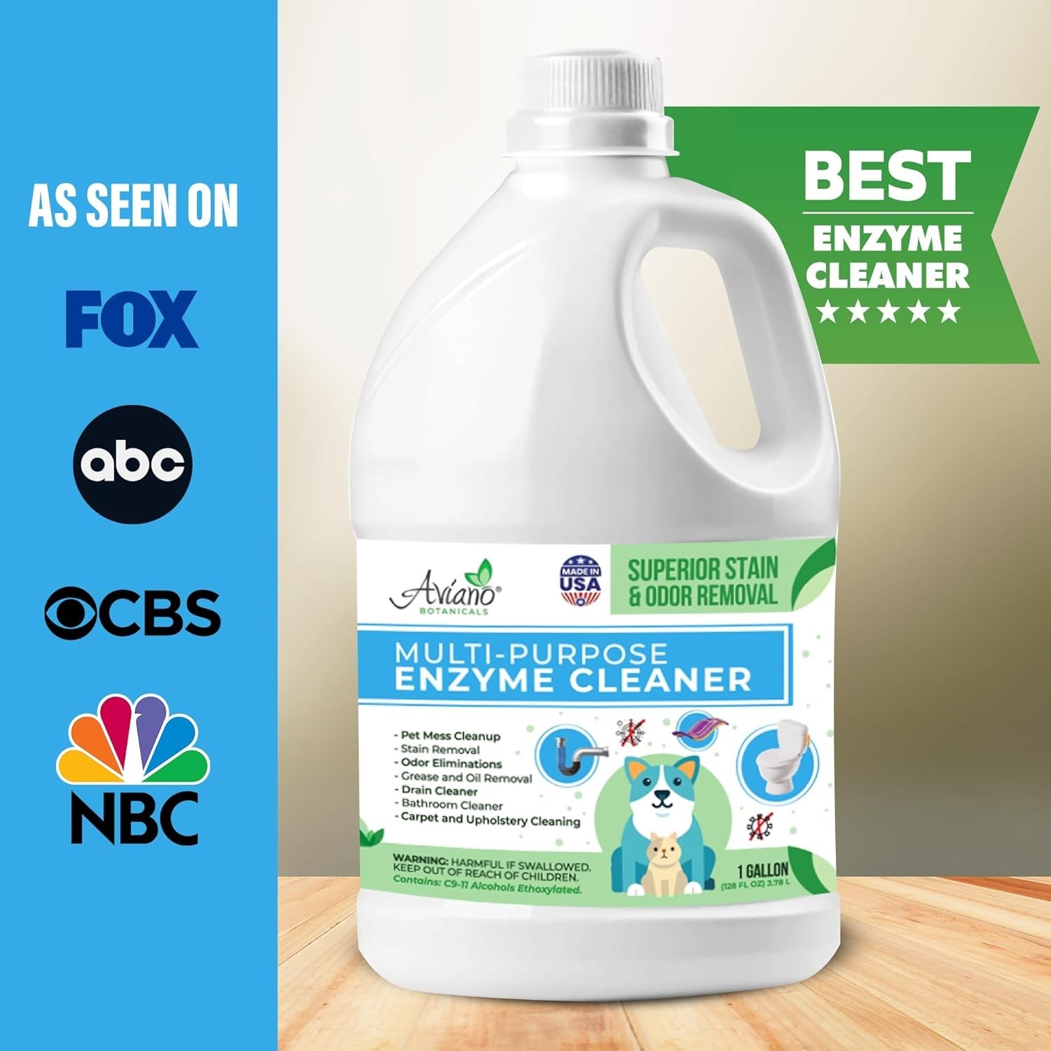 Professional-Grade 1 Gallon Enzyme Cleaner: Non-Corrosive & Multi-Surface Use