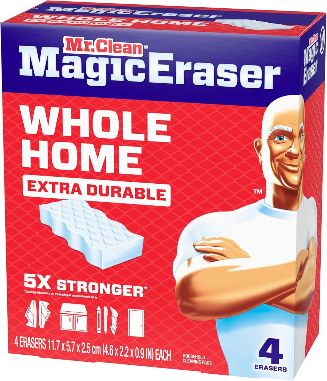 Mr. Clean Magic Eraser Sponge, All Purpose Cleaner, Cleaning Scrubber, Wall, Sne