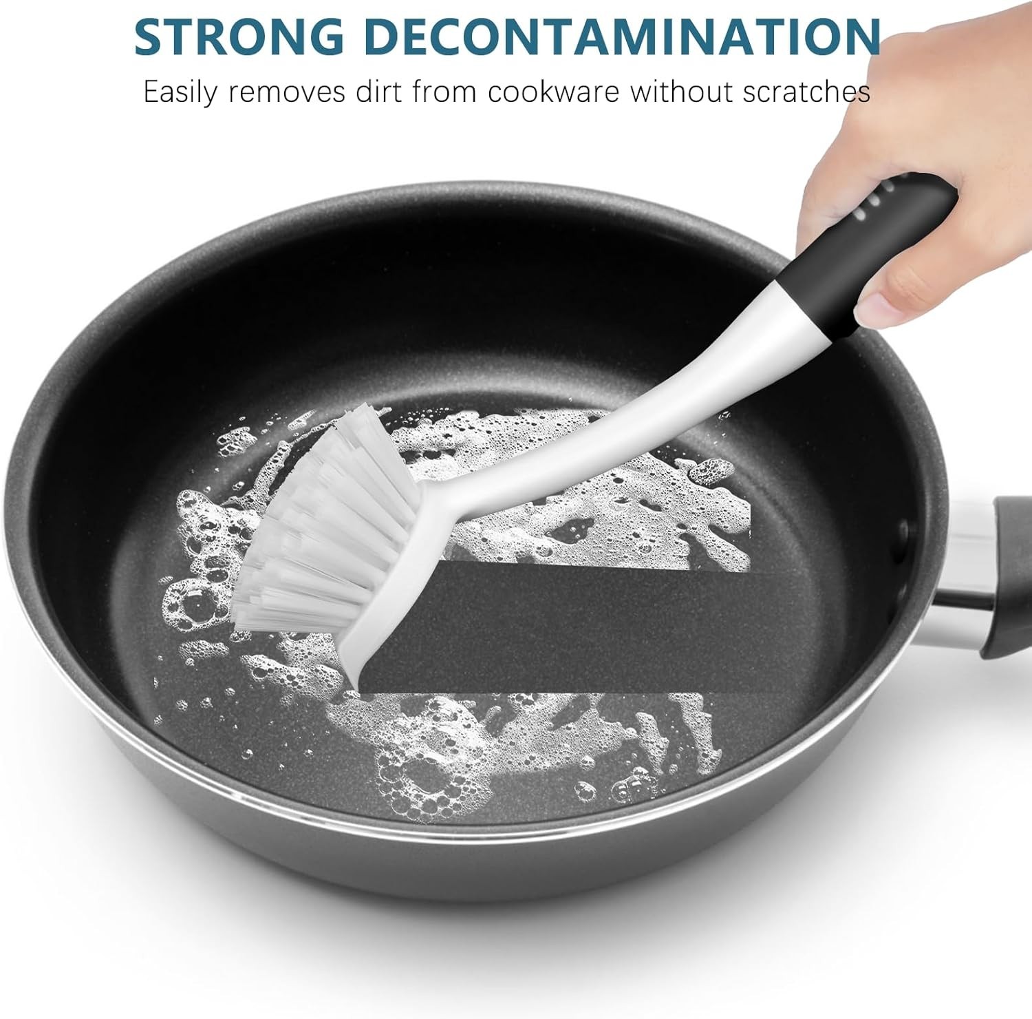 Black Cleaning Brush Set – 3 Pieces for Kitchen and Bathroom Essentials