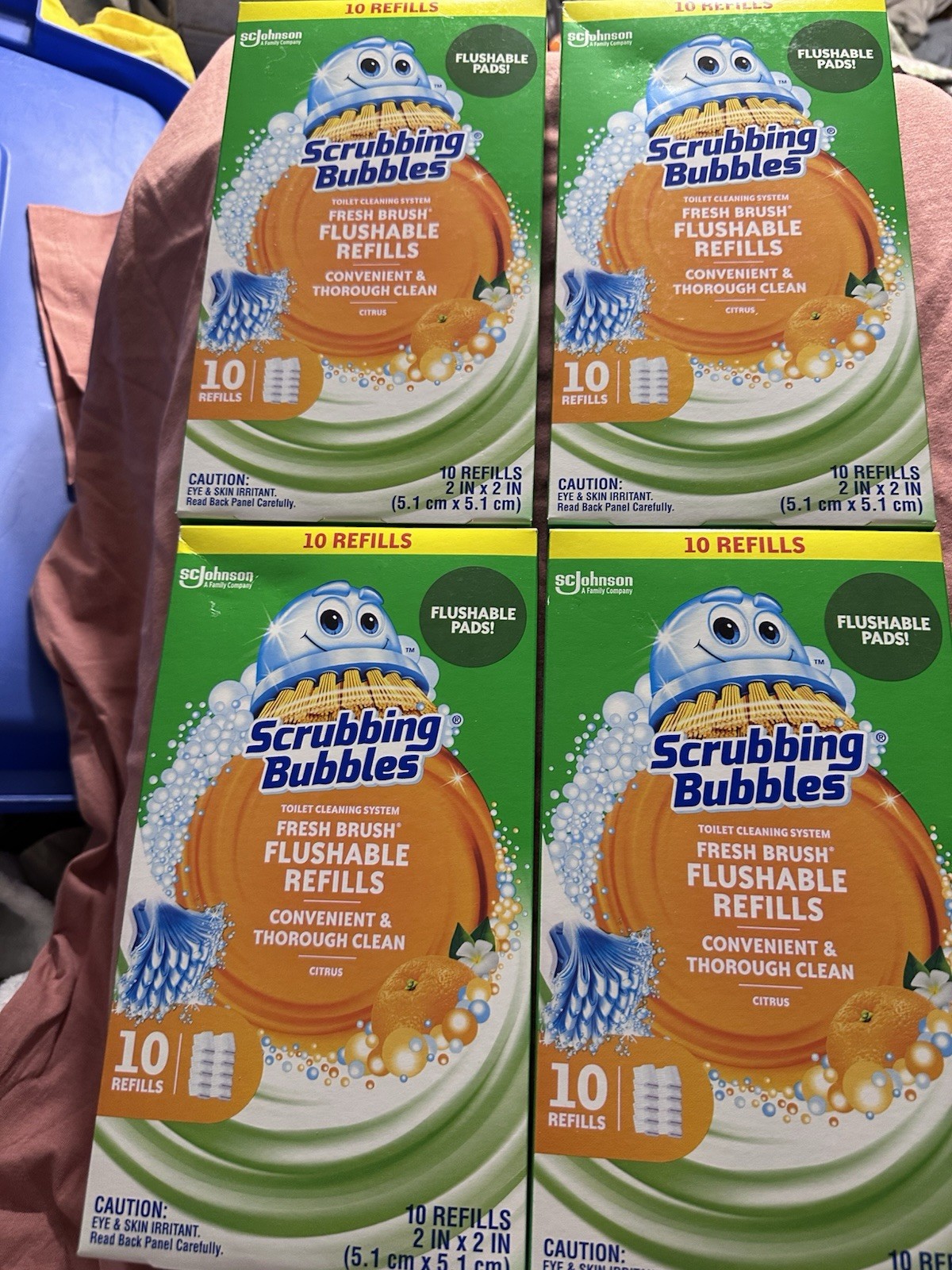 New Scrubbing Bubbles Fresh Brush Flushable Refills 40ct Toilet Pads 4 Boxes
