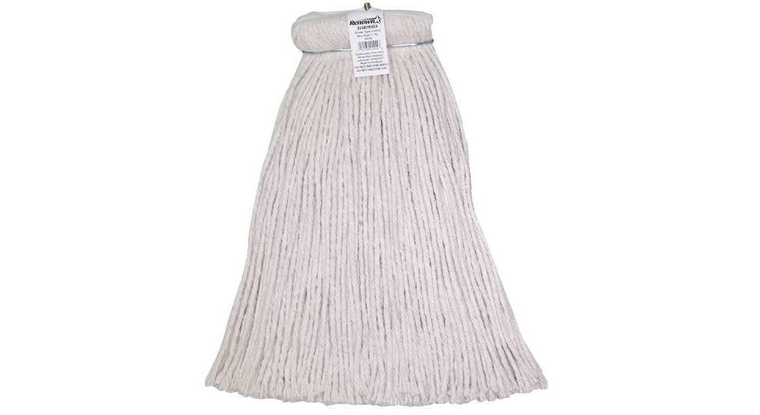 24 oz. 4-Ply Natural Cotton Metal Screw Type Headband Cut End Mop Head off white