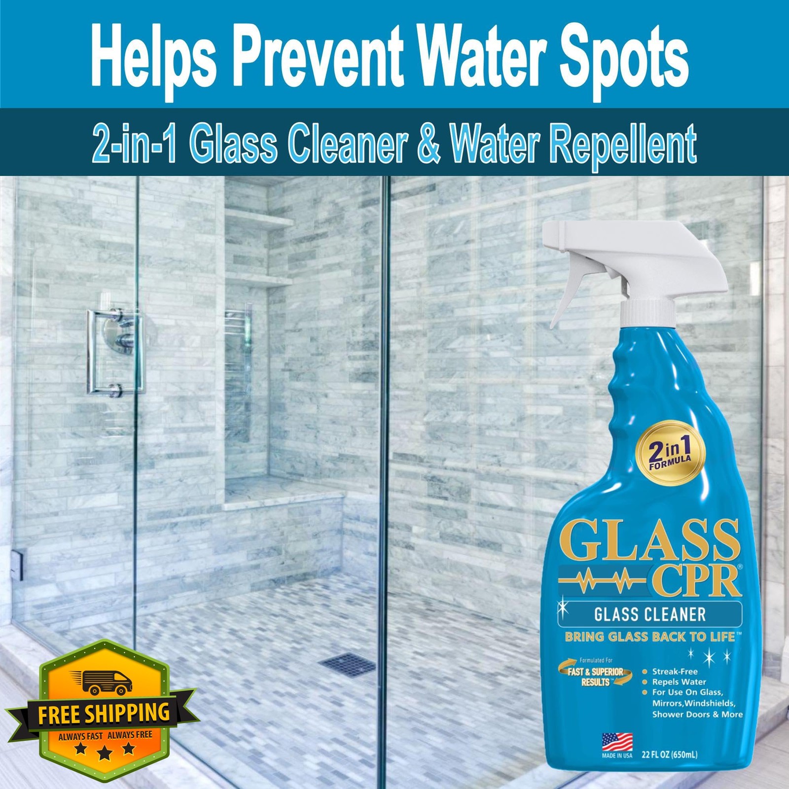 CPR Glass Cleaner W/ Microfibers 22 oz