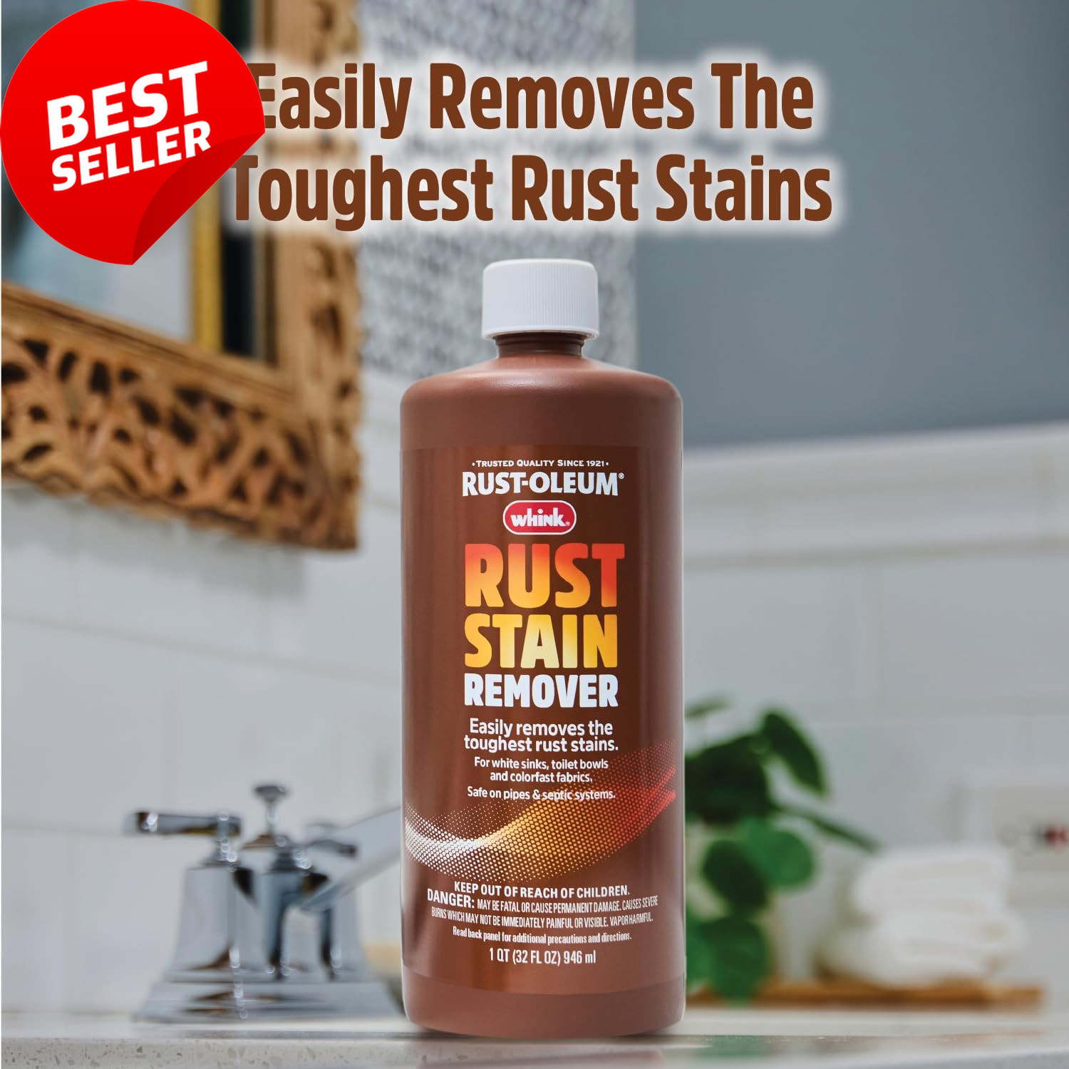 Whink Rust Stain Remover for Toilets, Sinks, Fabrics & Carpets | 32 Oz