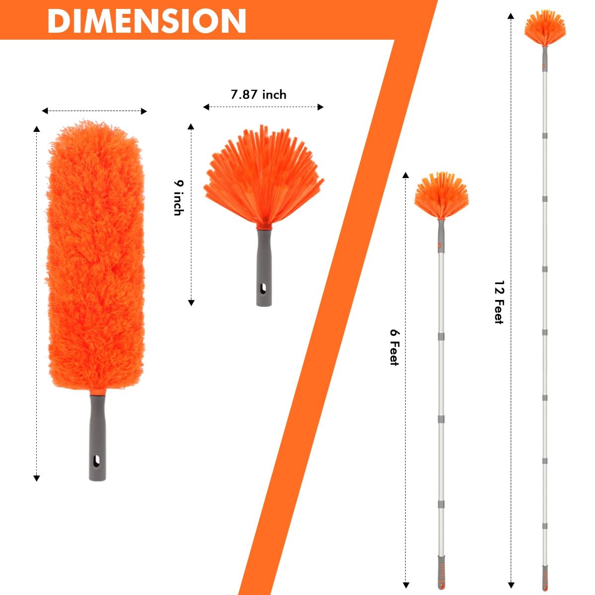 Ceiling Fan Cleaner, Extended Duster with Aluminum Pole, Adjusts 15 to 72 Inc…