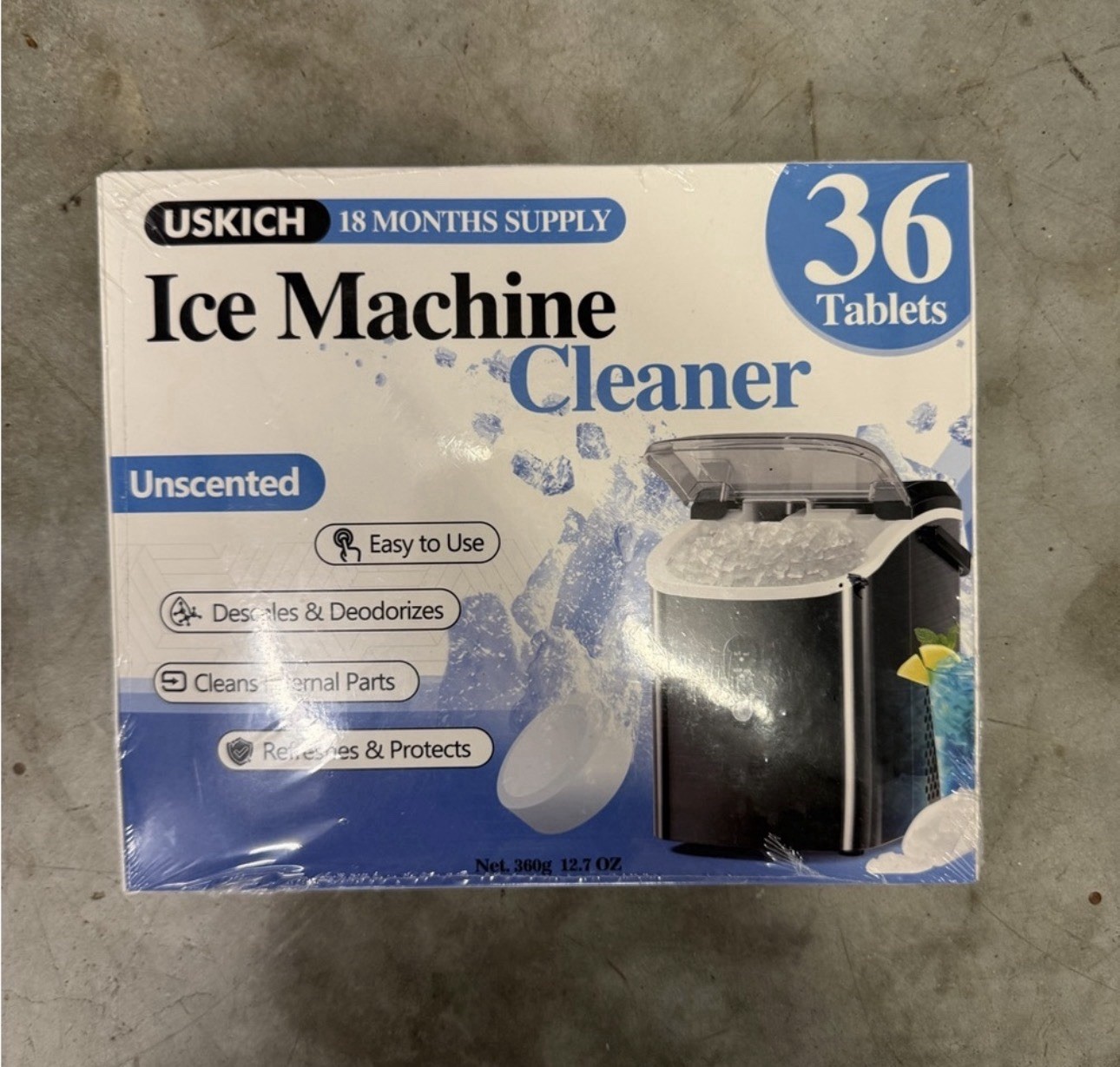 USKICH Ice Machine Cleaner Tablets 36 Pack Unscented Descaler & Deodorizer