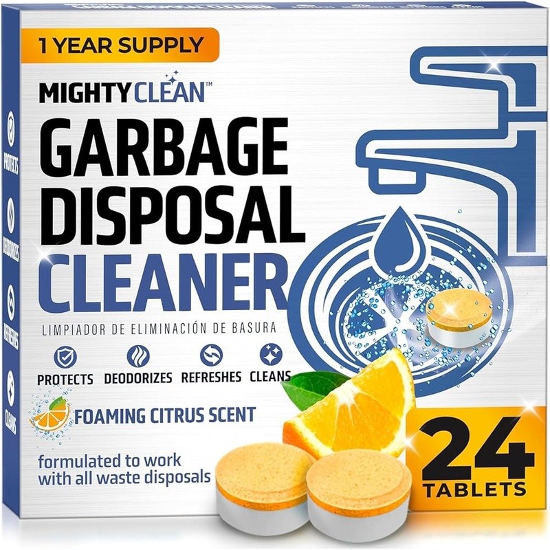 Powerful Sink Cleaner Tablets W/ Fresh Lemon Scent 24 Count Drain Deodorizer New