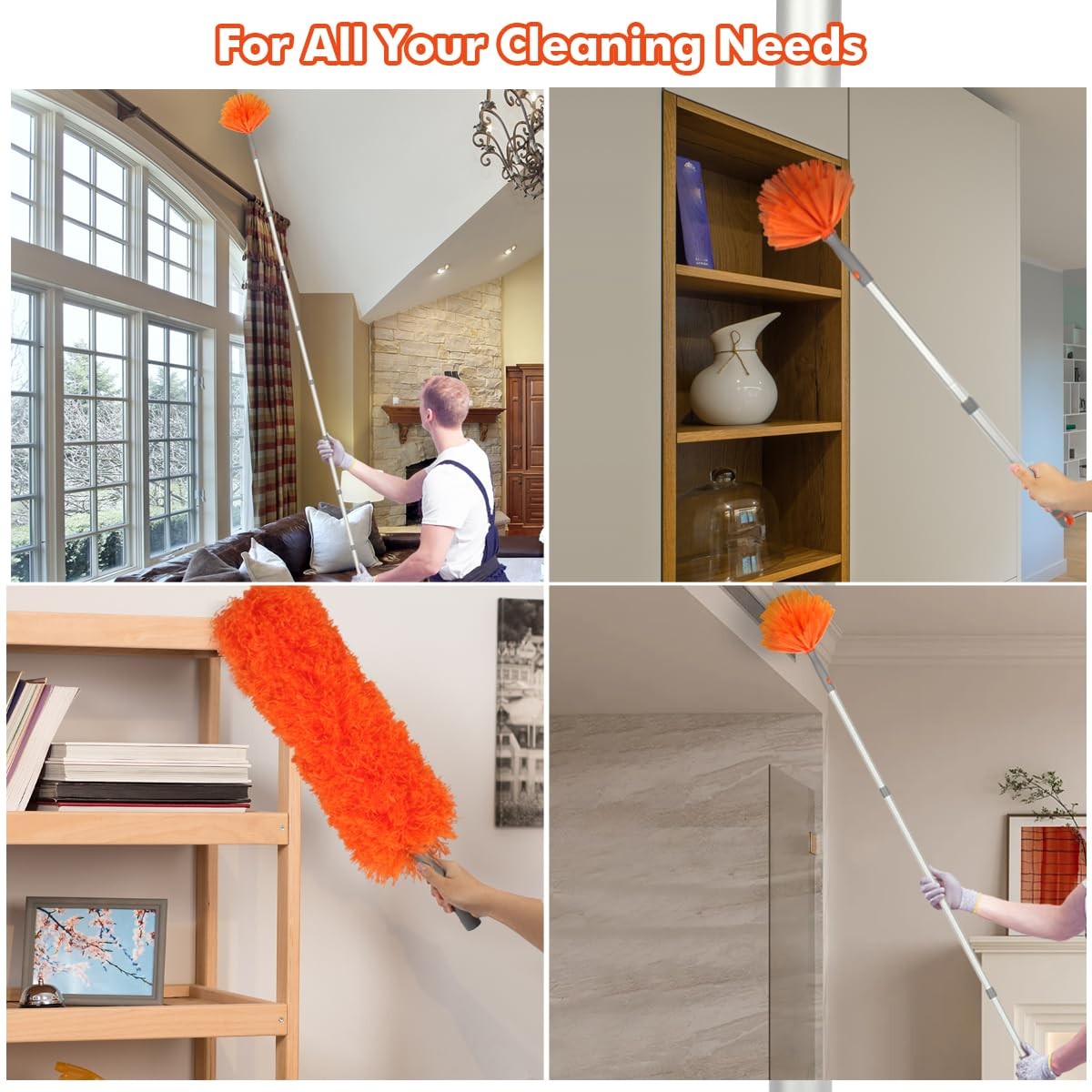 Ceiling Fan Cleaner, Extended Duster with Aluminum Pole, Adjusts 15 to 72 Inc…