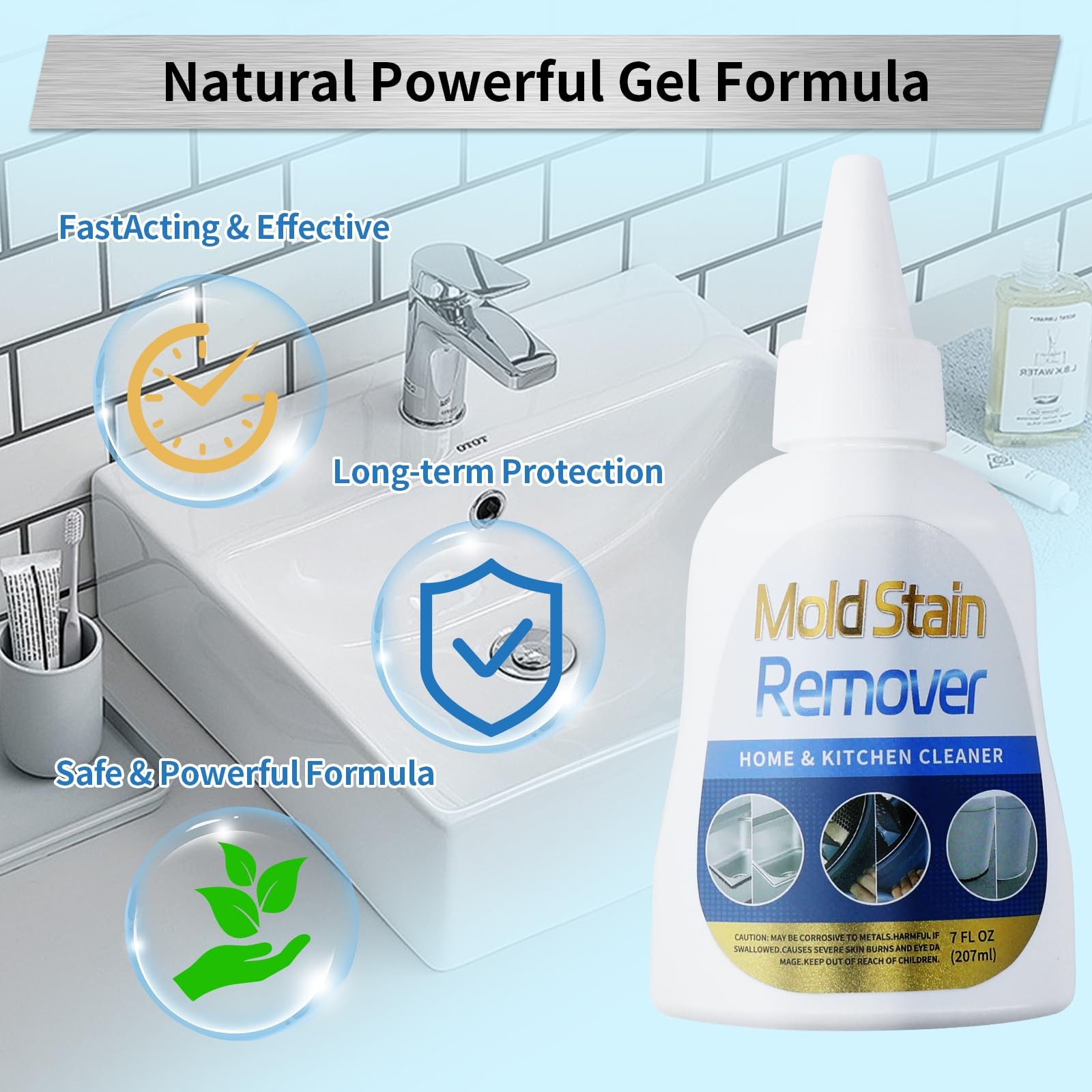 Home Stain Cleaner, 7 fl oz Mold Stain Cleaner Gel for Washing Machine, Home …