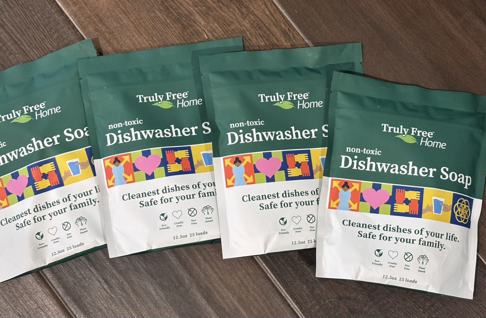 Truly Free Non-Toxic DISHWASHER SOAP 25 Loads/ea. *LOT 4 packs 100 loads total