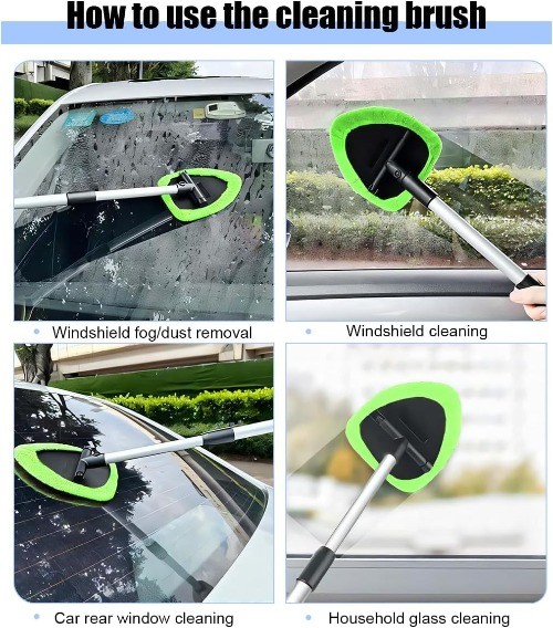 Car Windshield Cleaner Tool, Vehicle Window Detailing Cleaning Ki Color: Green