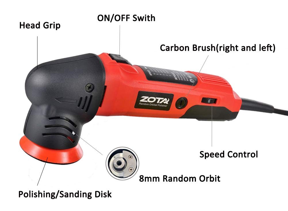 Orbital Polisher – 3″ Dual Action Mini Polisher Kit with 13.1 ft Cord for Car…
