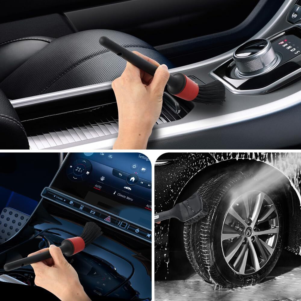 9 Pcs Car Detailing Brush Set for Wheel Tire Engine and Hard to Reach Areas