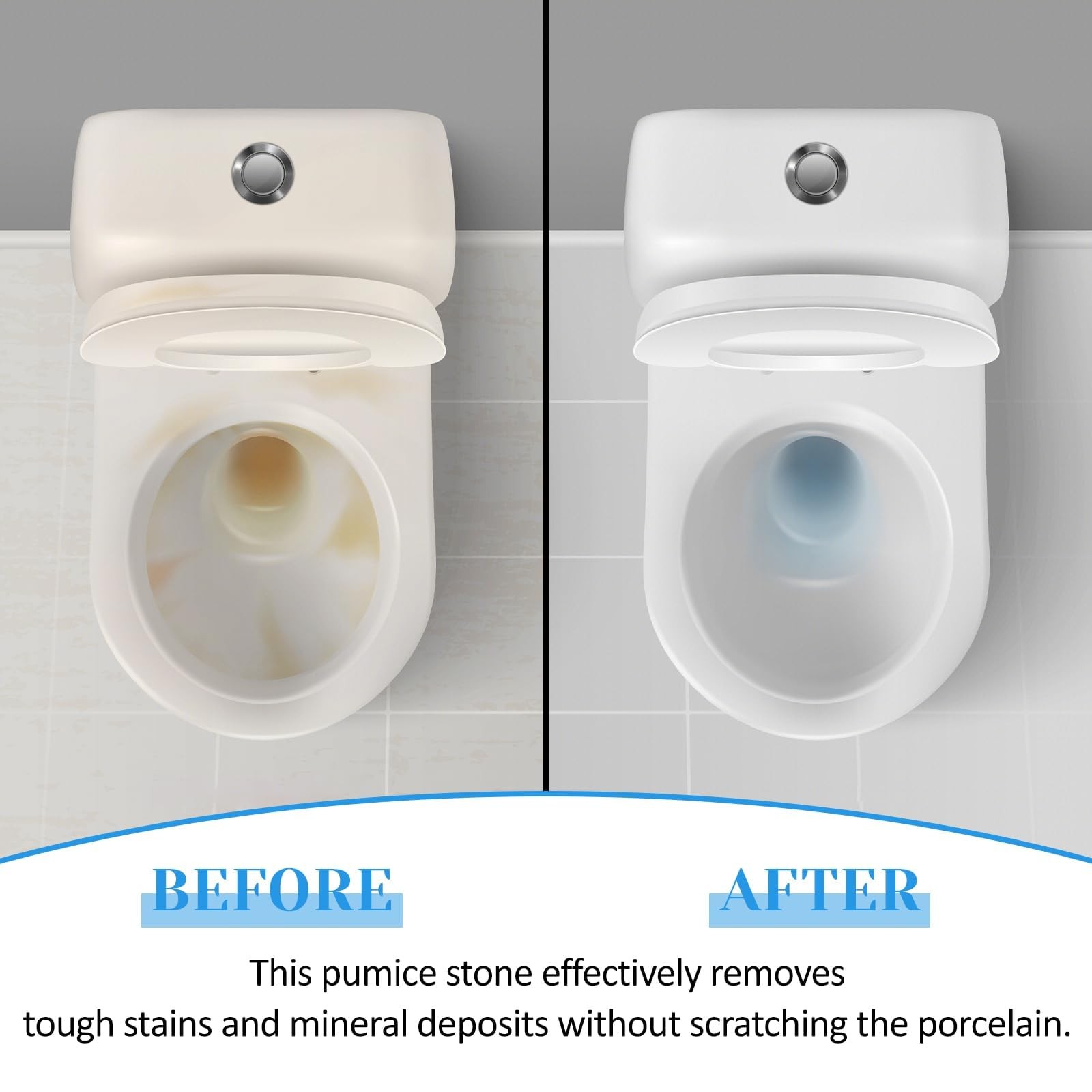 Toilet Pumice Stone with Handle for Limescale Cleaning 4 Pcs
