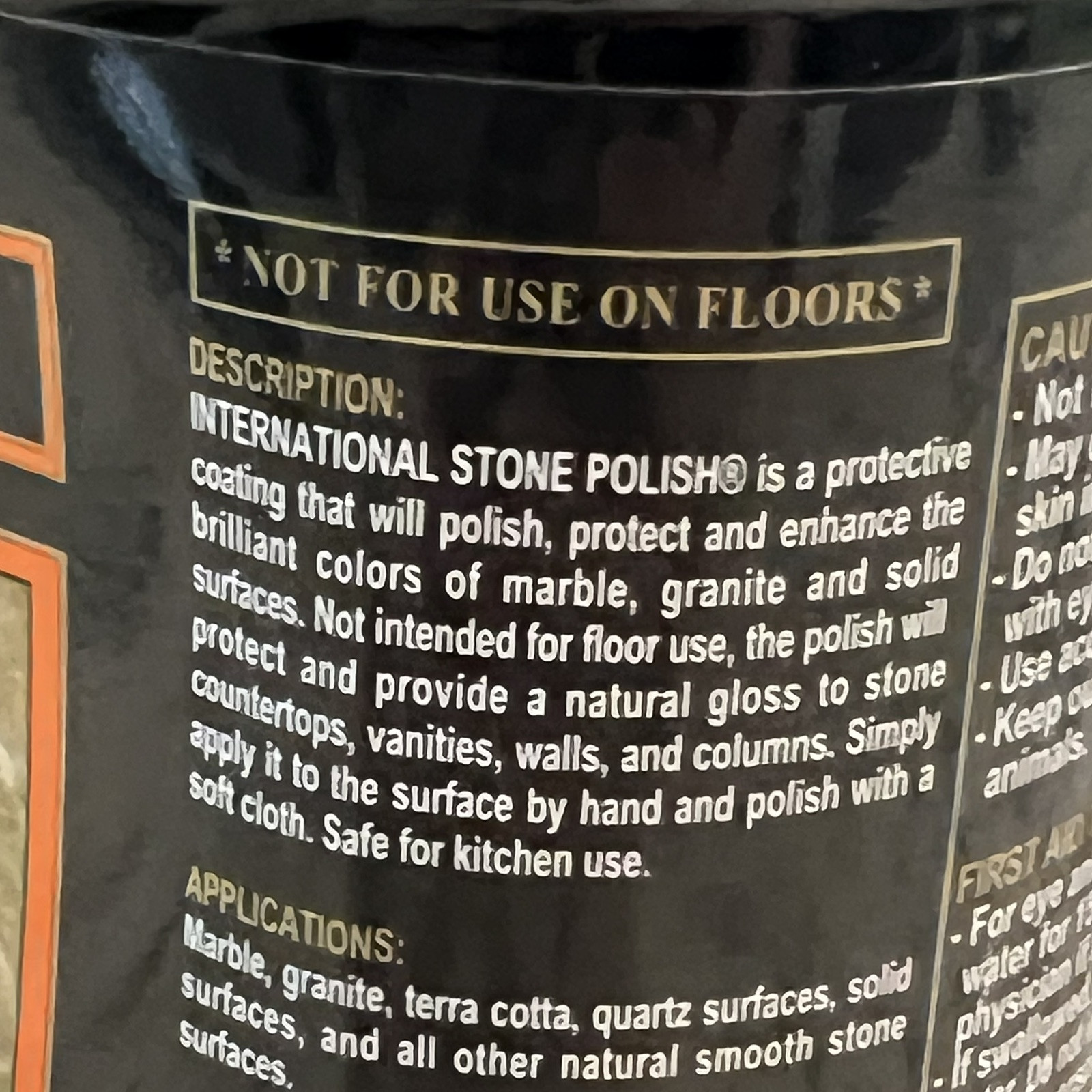 USED 80% Full SCI International Stone Polish Countertop 32 fl oz Granite Marble