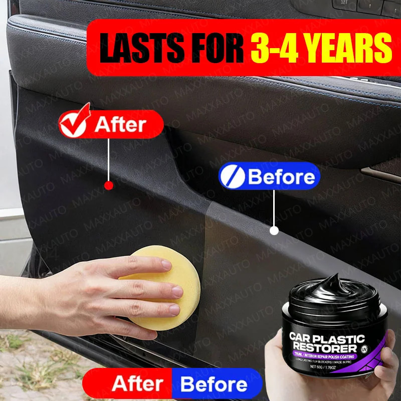 Car Plastic Restorer Back To Black Gloss Interior Leather Panel Renewal Wax