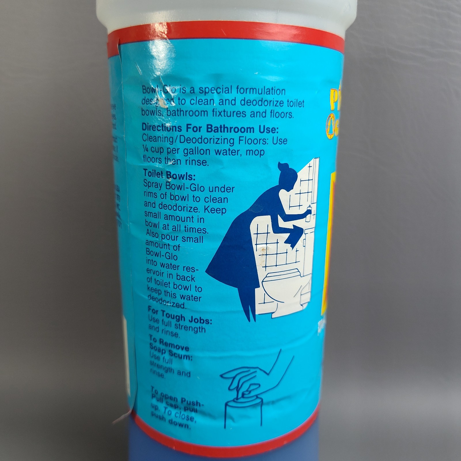Vintage 1979 Pine Glo Bowl Glo Toilet Bowl Bathroom Cleaner Movie Prop Graphics