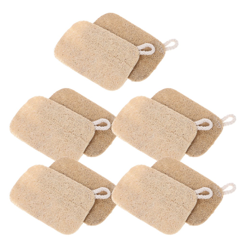 30Pcs Reusable Natural Loofah Dish Scrubber Light Yellow Home Cleaning