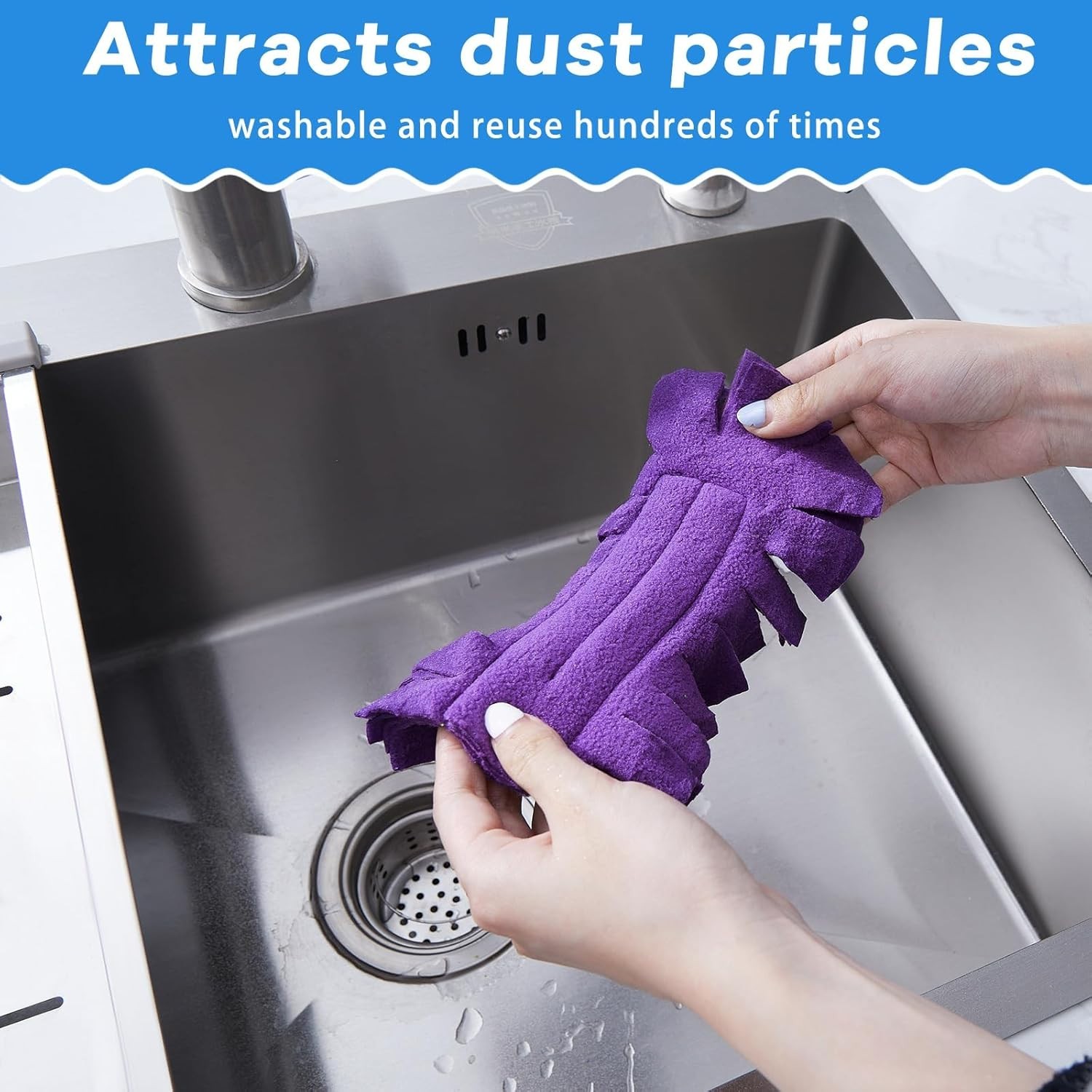 3 Pcs Duster Refill Reusable Fleece Duster Refills Feather Flat Dusters Multi…