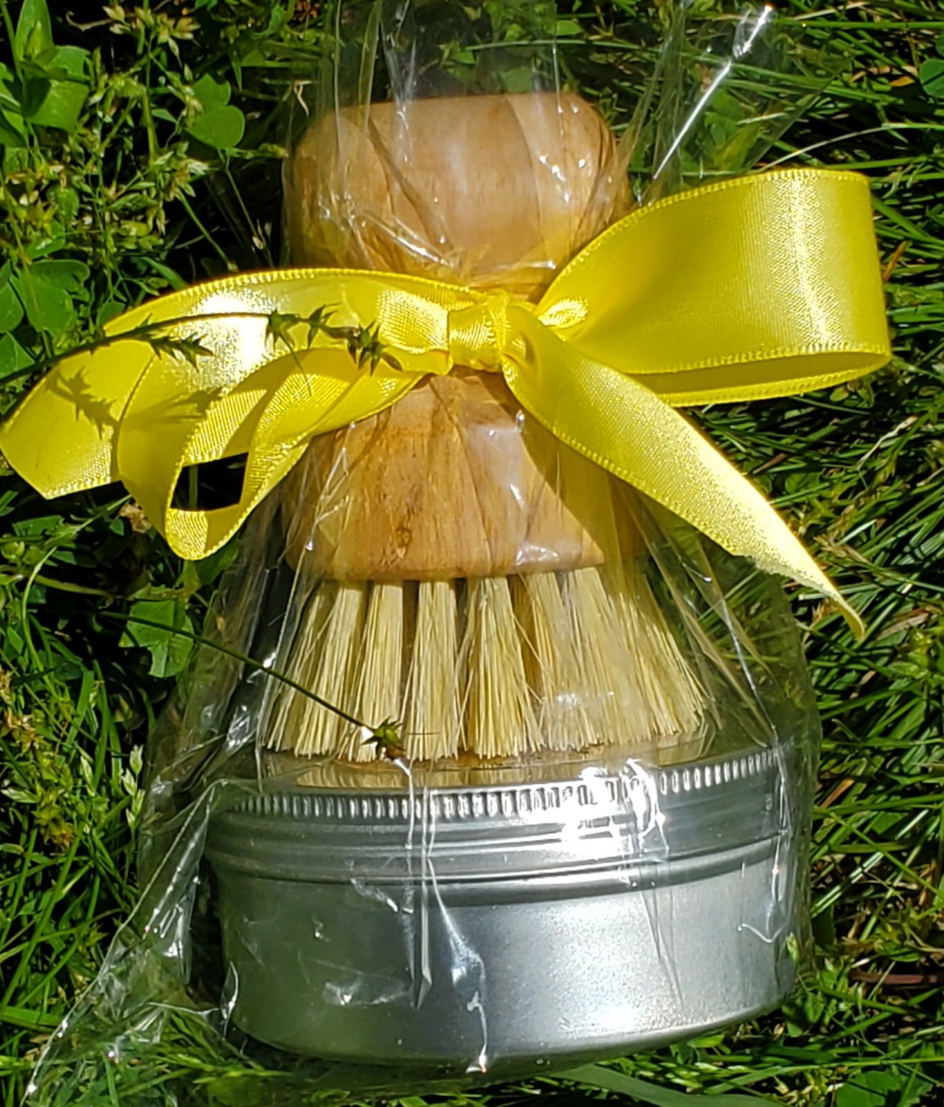 Solid Dish Soap & Scrub Brush All Natural*LEMON* Porter Family Farm Organics 4oz