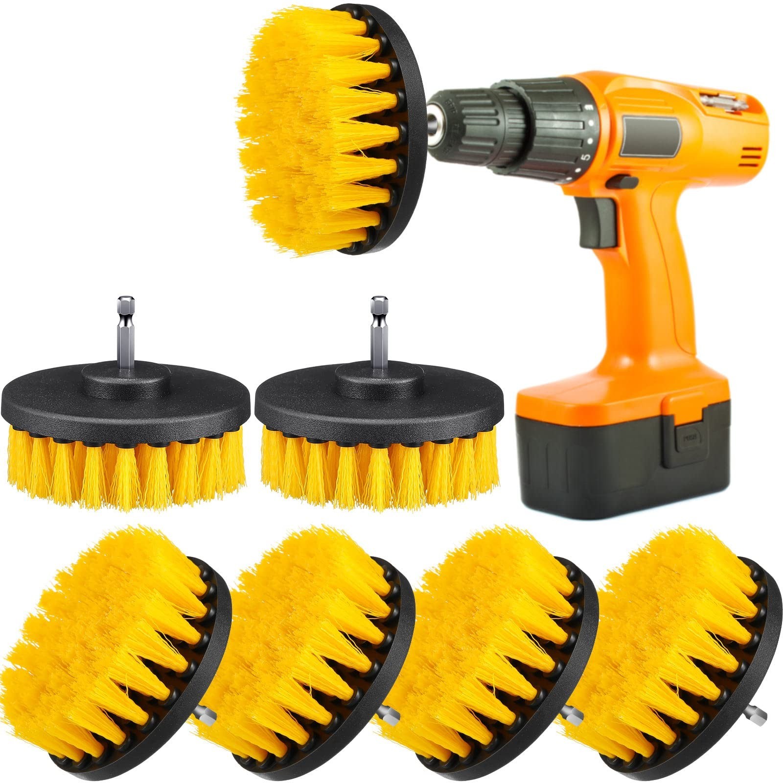 6 Pcs Power Scrubber Drill Brush Cleaning Kit for Bathroom, Kitchen, Tile & Auto