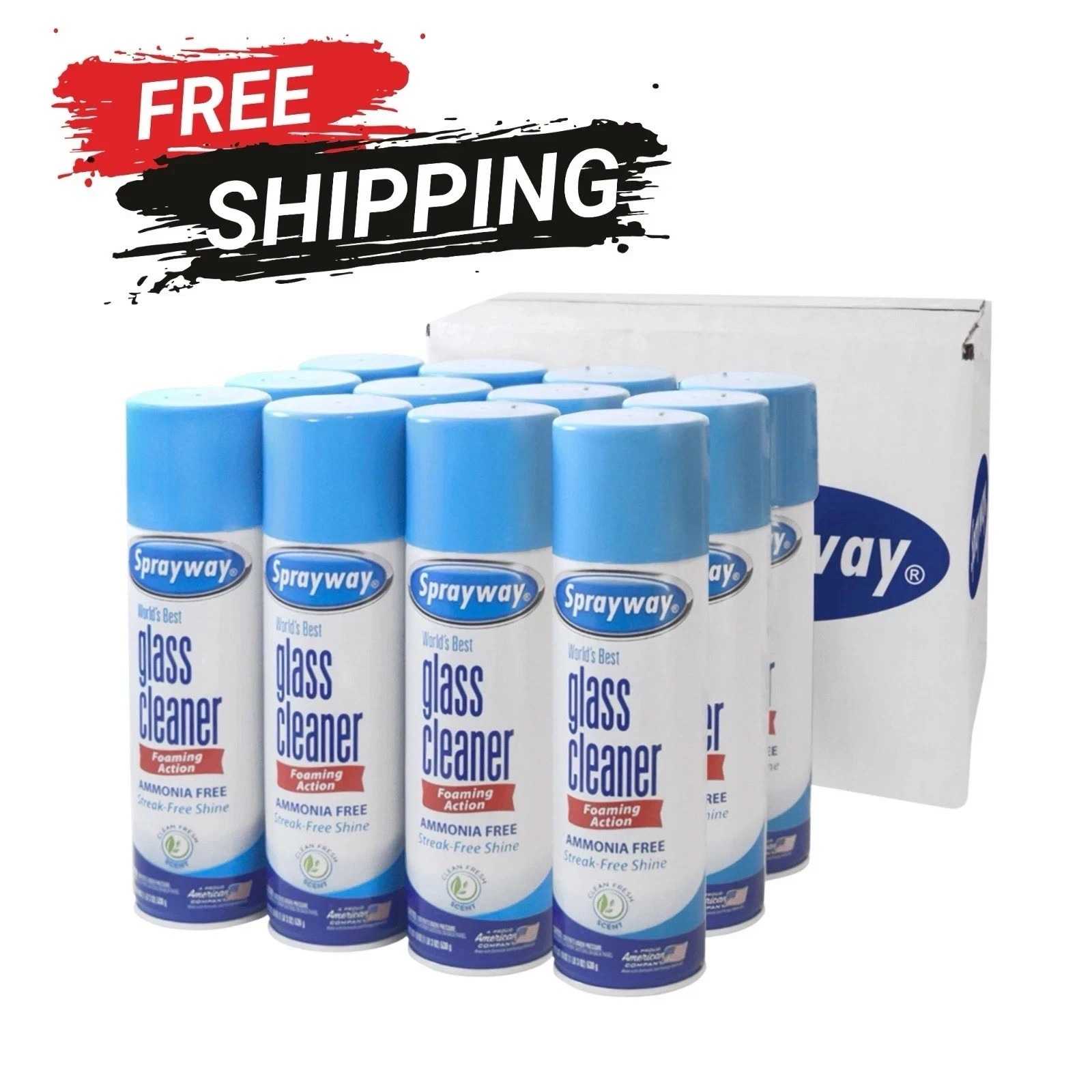 12 Pack Sprayway Glass Cleaner, 19oz FREE FAST SHIPPING