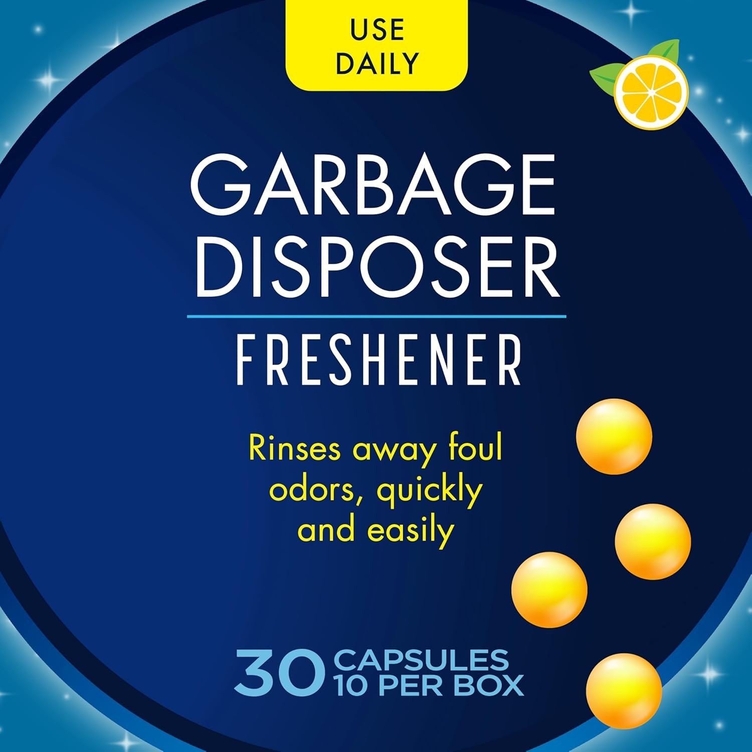 Eco-Friendly Sink Odor Eliminator – 30 Lemon Freshness Capsules for Cleaning