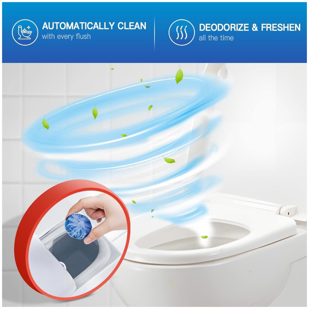 Automatic Toilet Bowl Cleaner Tablets 12 Pack Tank Cleaner Deodorizer Tabs