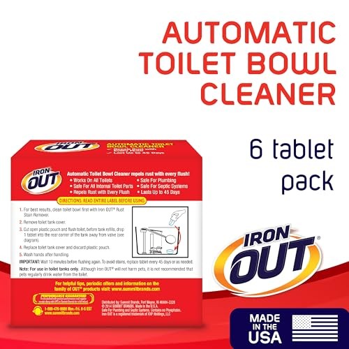 Iron OUT Automatic Toilet Bowl Cleaner, Repel Rust and Hard Water Stains with