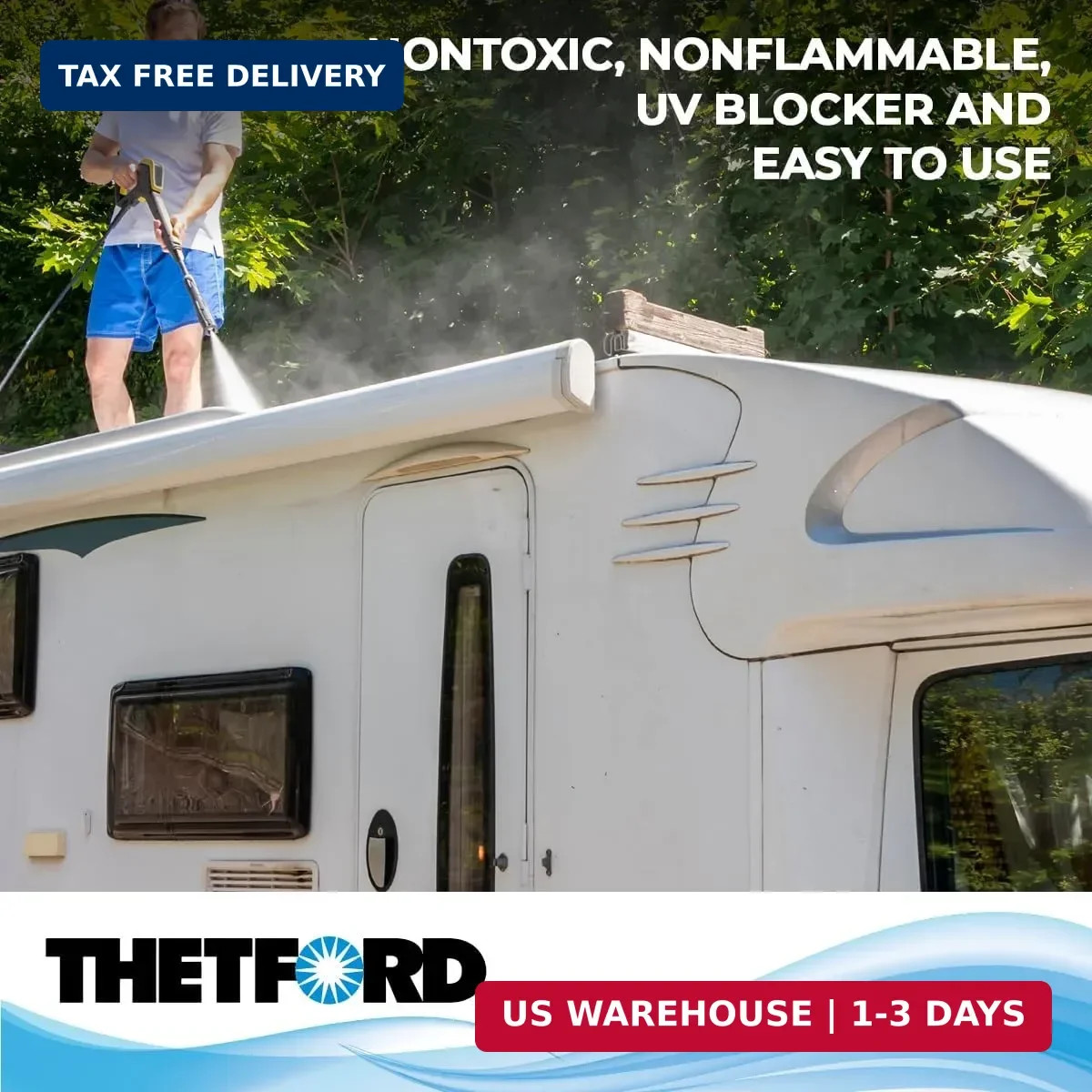 Thetford 32512 Premium RV Rubber Roof Cleaner and Conditioner-32, 32 fl. oz