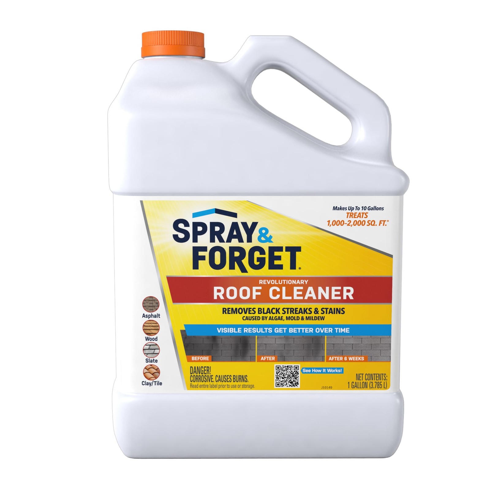 Spray & Forget 1-Gallon Concentrated Roof 128 Fl Oz (Pack of 1), Yellow