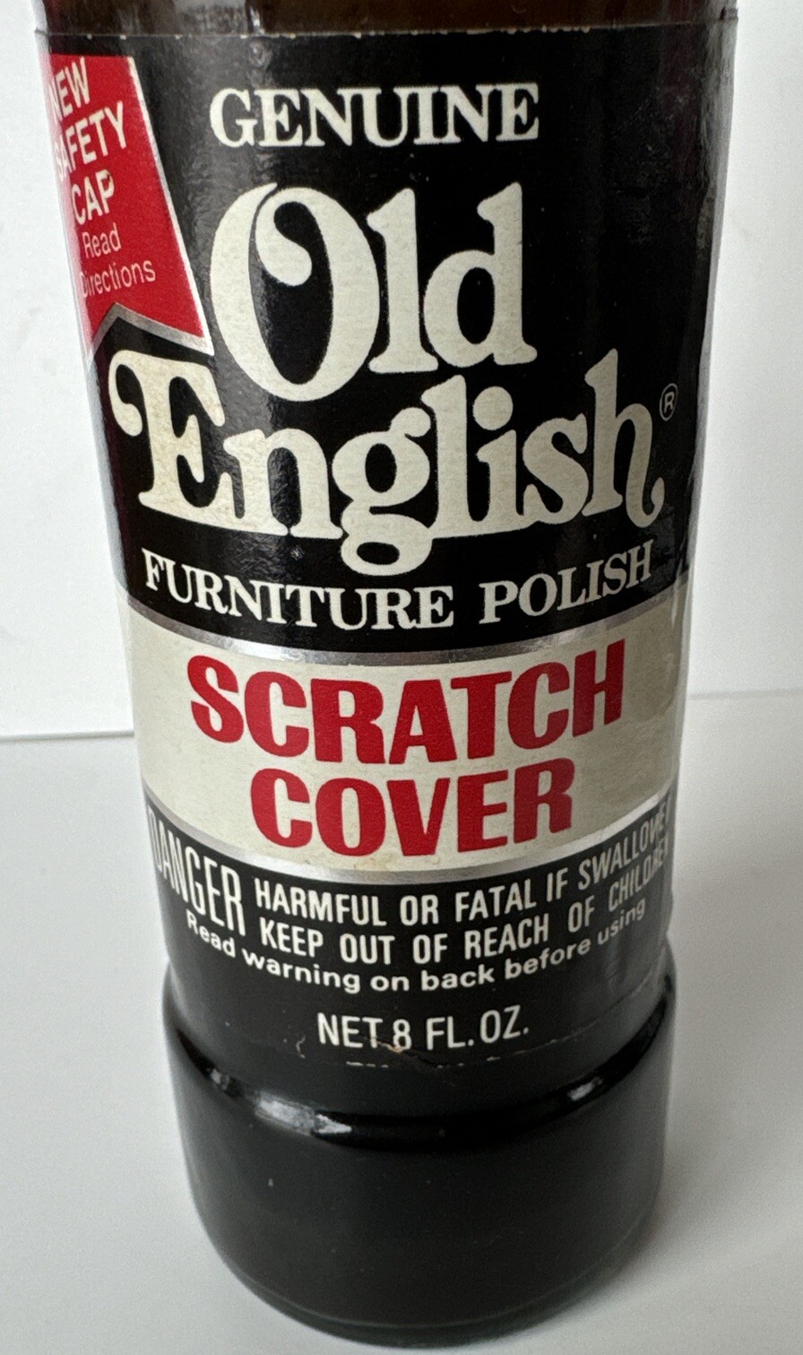 Vintage 1968 Genuine Old English Furniture Scratch Cover Glass Bottle about 3/4