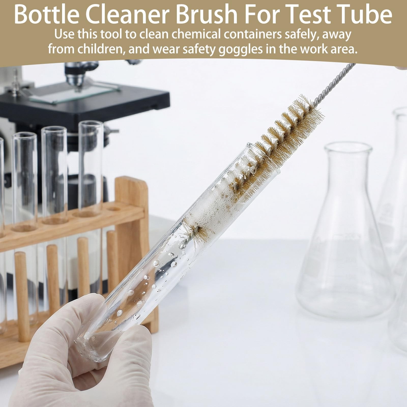 7-Pieces Brass Wire Bottle Brush Brass Pipe Cleaner, 12 Inch Long Wire Brushe…