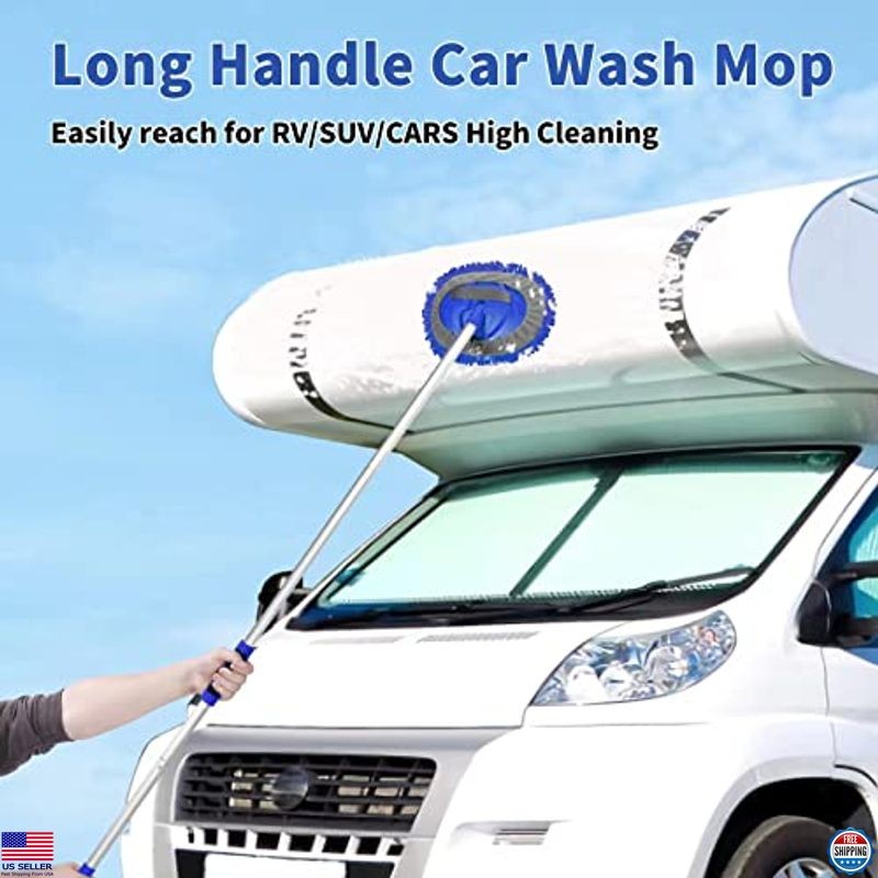 62″ Car Wash Brush Kit, 21Pcs Microfiber Mop Mitt for Car Detailing & Cleaning
