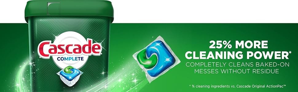 Complete Dishwasher Pods, Dishwasher Detergent, Lemon Scent ActionPacs, Cleaning