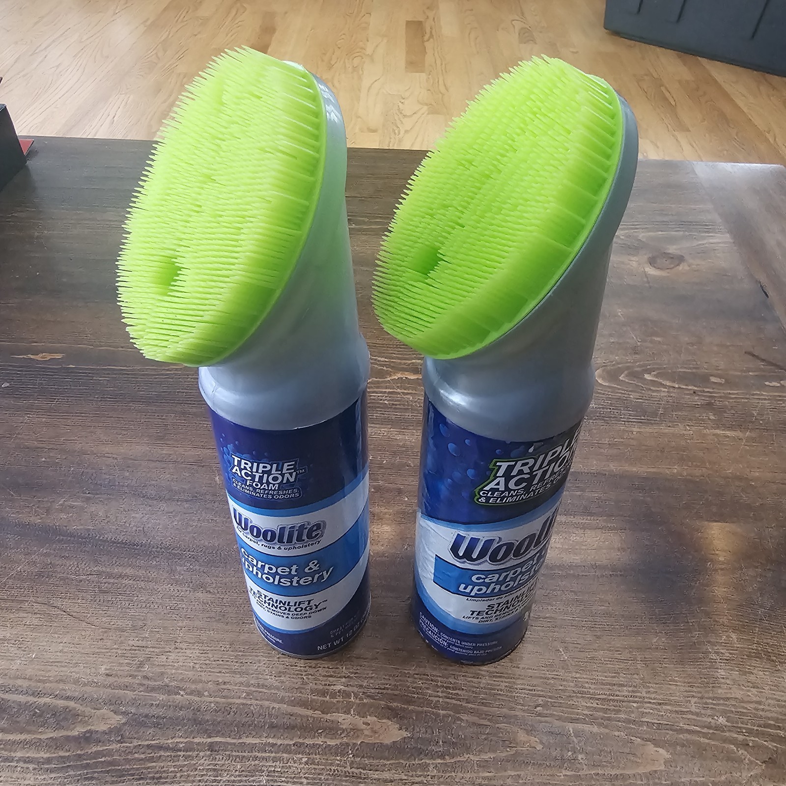 Woolite CARPET UPHOLSTERY Foam Cleaner Odor Stain Remover with Brush LOT OF TWO