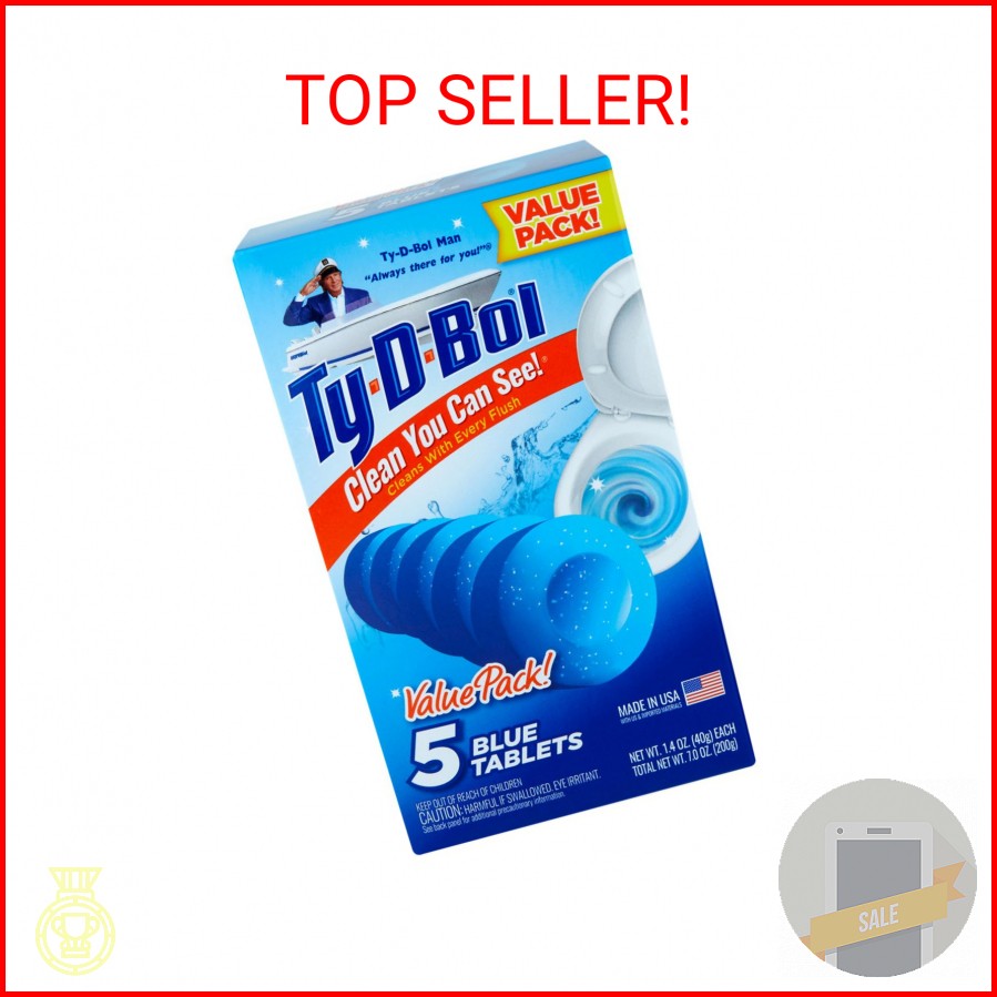 Ty-D-Bol, Blue Toilet Bowl Cleaner Tablets, 5 Count