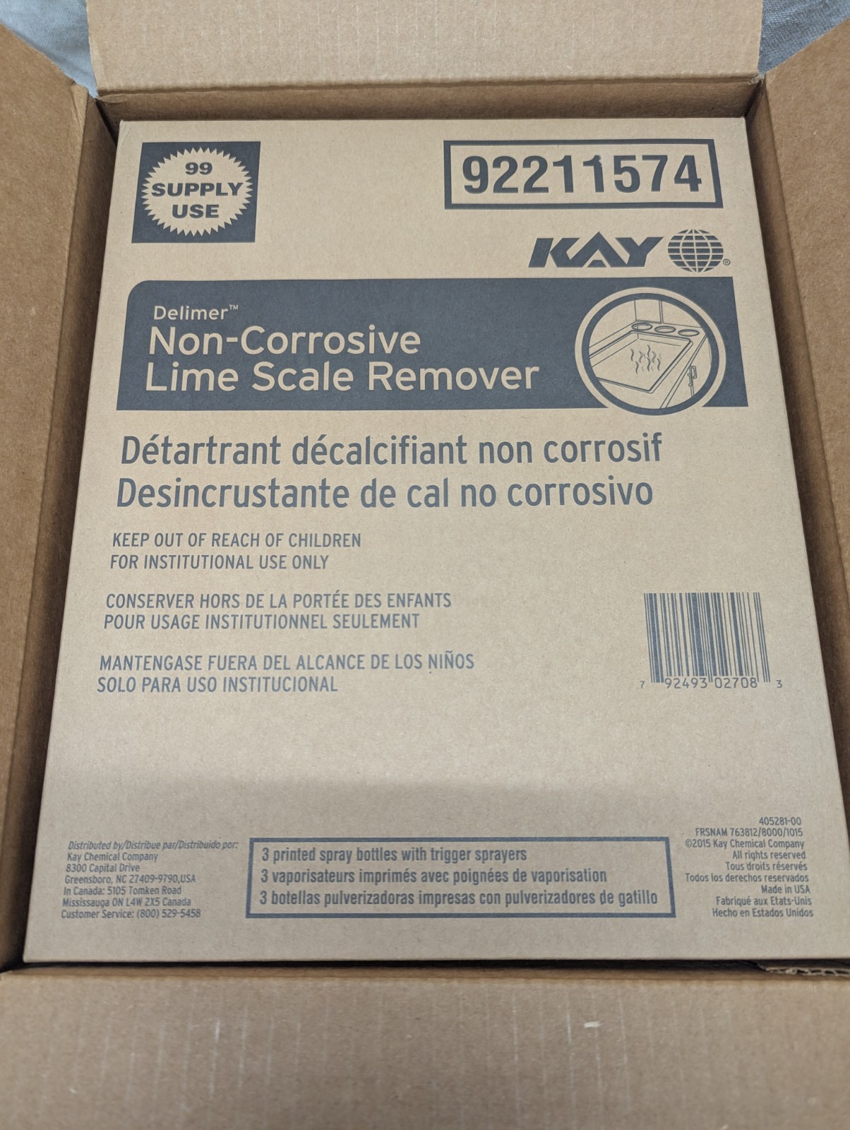 Kay Ecolab 32oz Plastic Trigger Spray Bottles 12 pk Empty