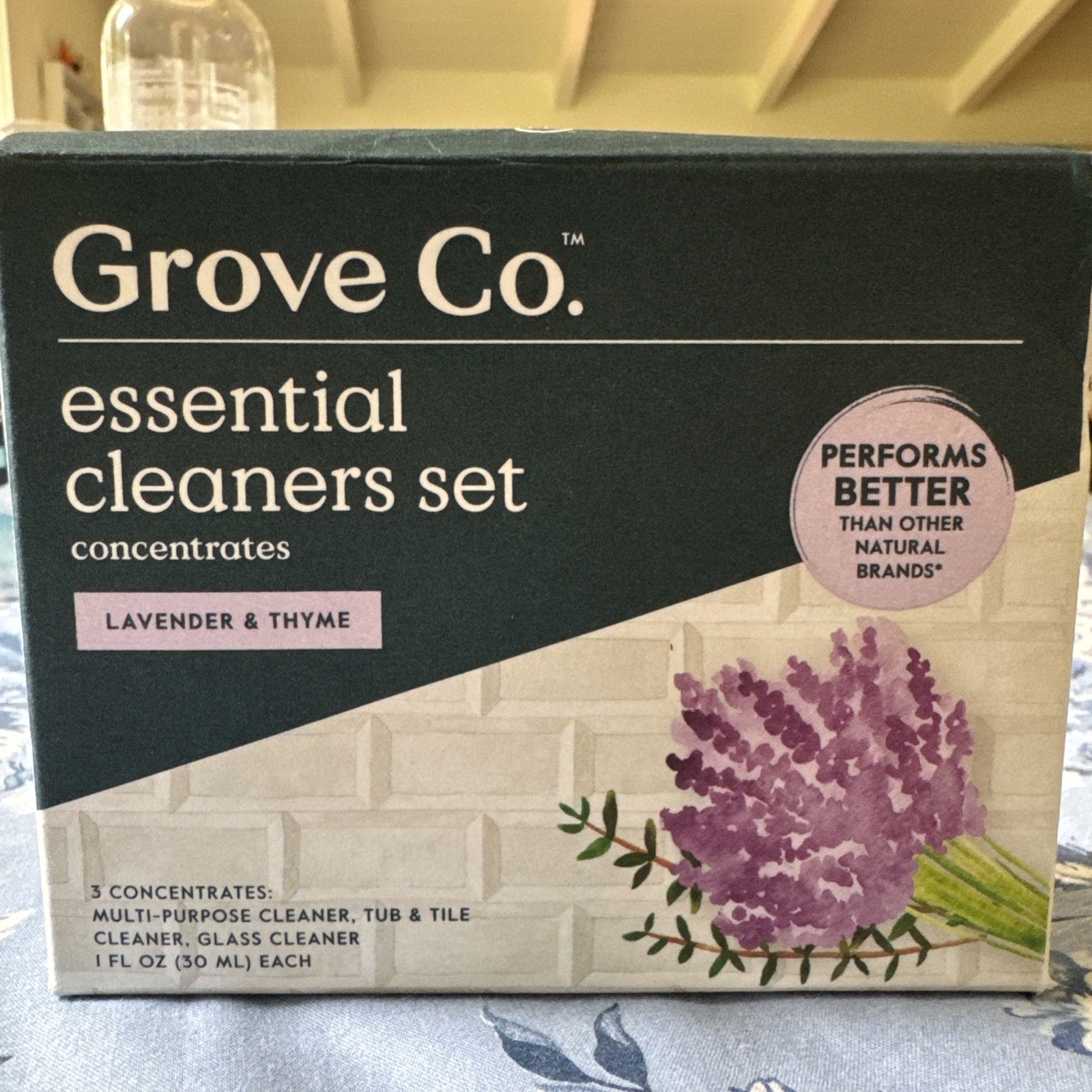 Grove Co. Essential Cleaners Set Concentrates Lavender and Thyme (3 bottle pack)