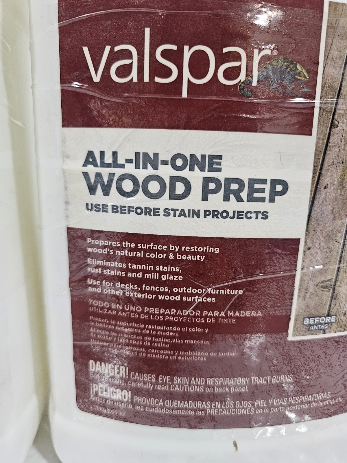 Valspar Wood Prep Deck Cleaner 128oz (2 Pack) Removes Stain Mildew Fence Patio