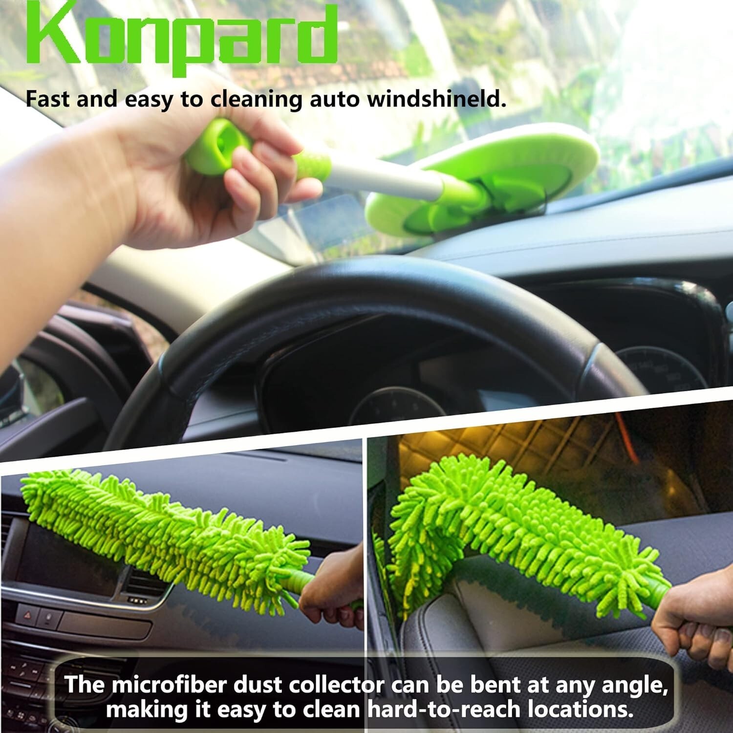 6 in 1 Car Wash Brush Kits with 46″ Aluminum Alloy Long Handle, Wash…