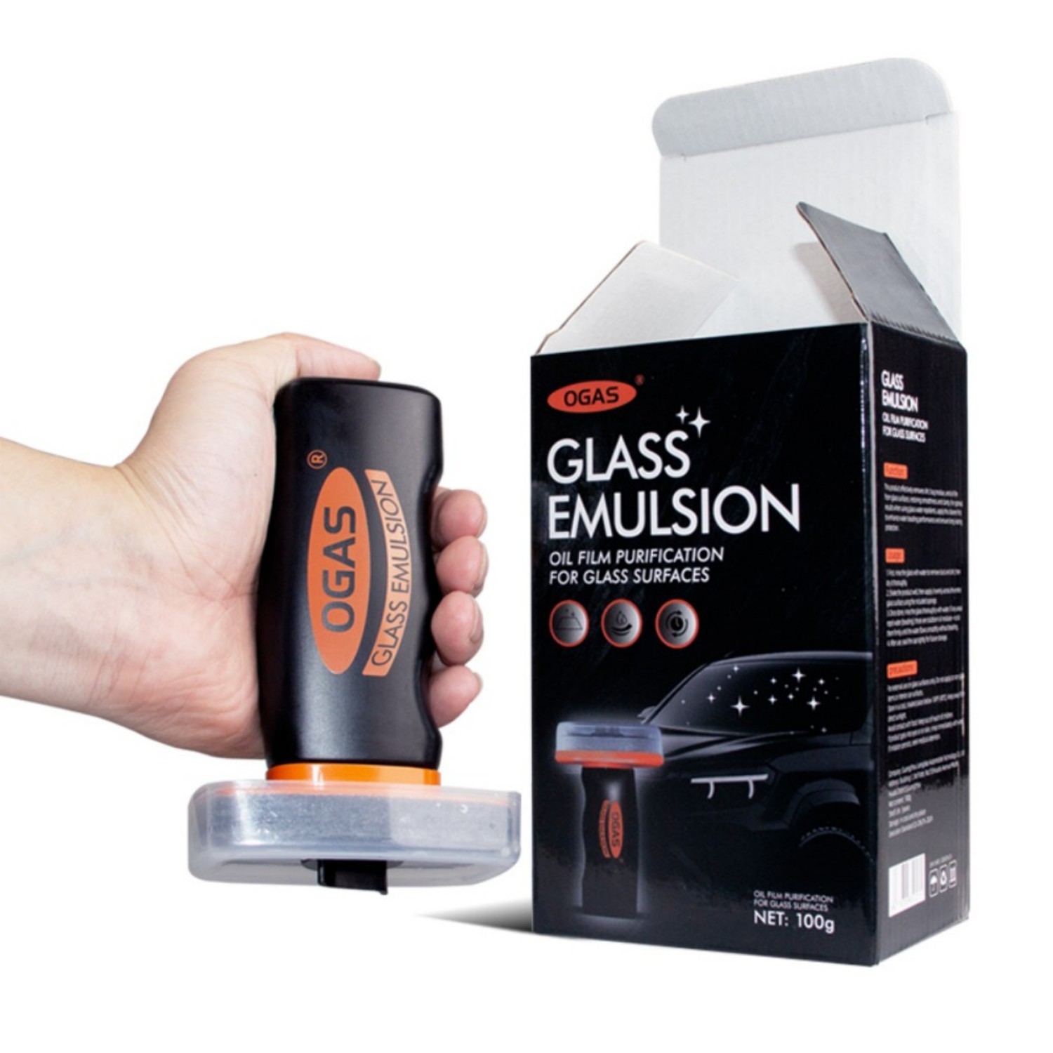 Car Glass Cleaner Windshield Oil Film Remover Roll-On Car Glass Cleaning Brush